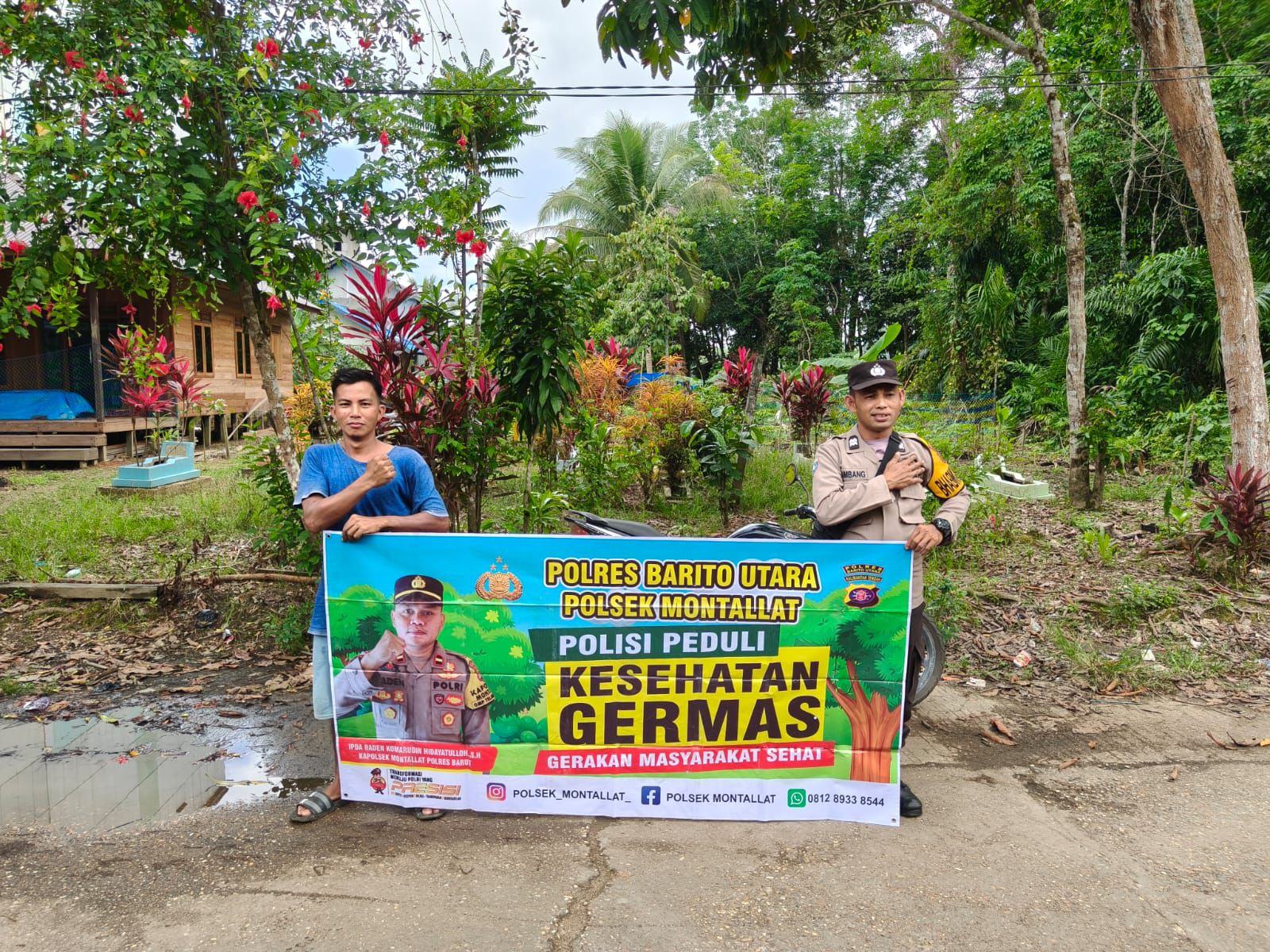 *Polsek Montallat Sampaikan Pola Hidup Sehat Kepada Warga, Polsek Montallat Sosialisasikan Germas ke Masyarakat.