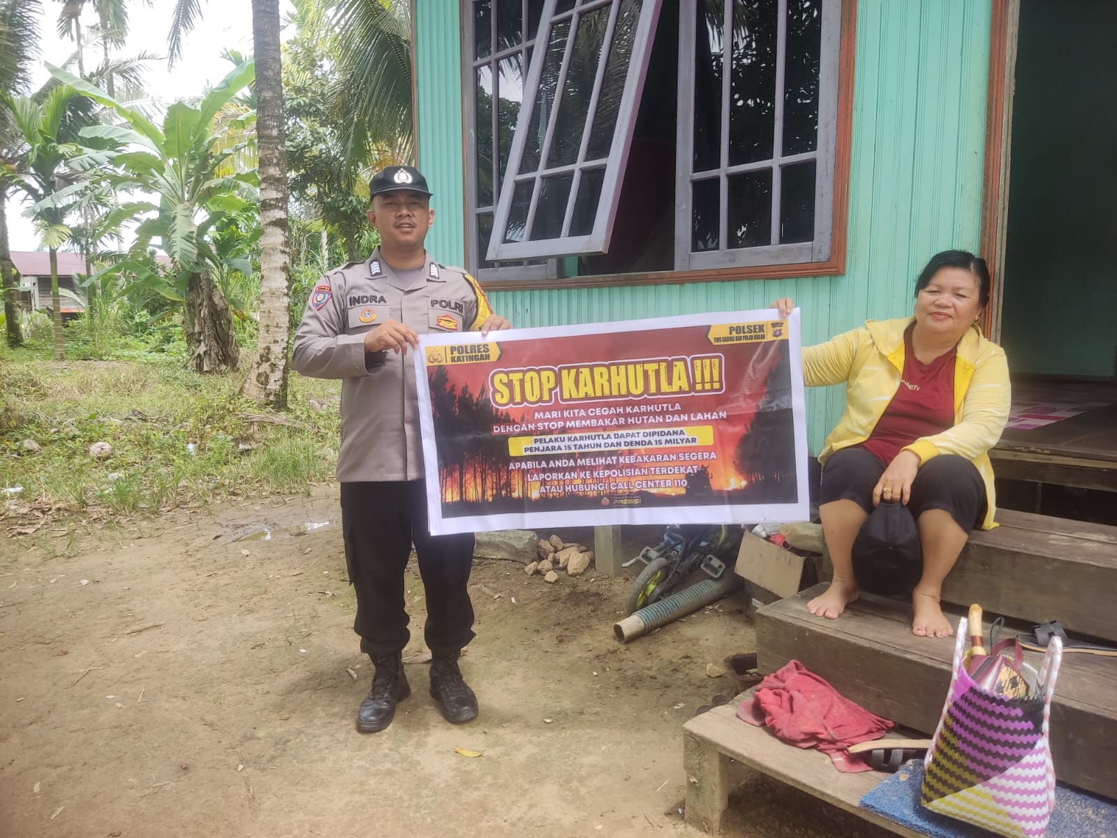 ‎Ciptakan lingkungan sehat Polsek Tws Garing dan Pulau Malan sosialisasi Stop Karhutla.