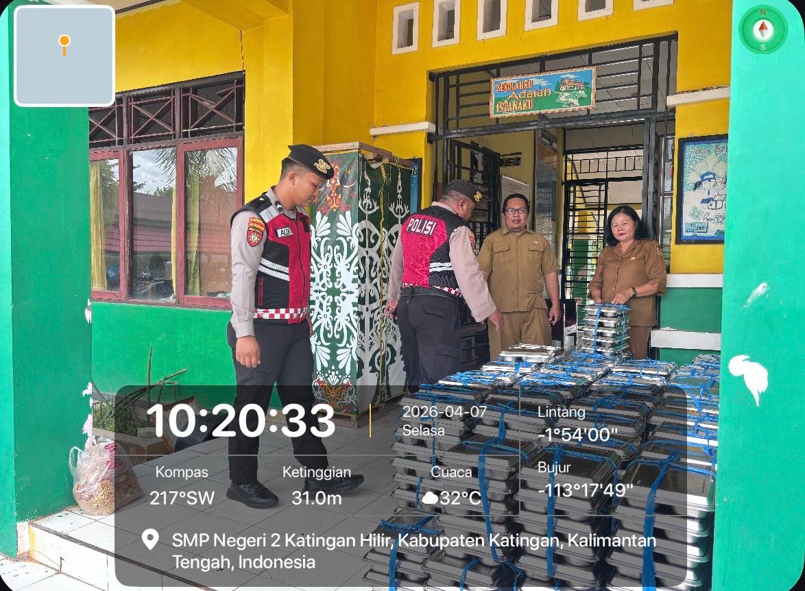 Personel Samapta Laksanakan Pengawasan MBG di Sekolah-Sekolah Kabupaten Katingan.