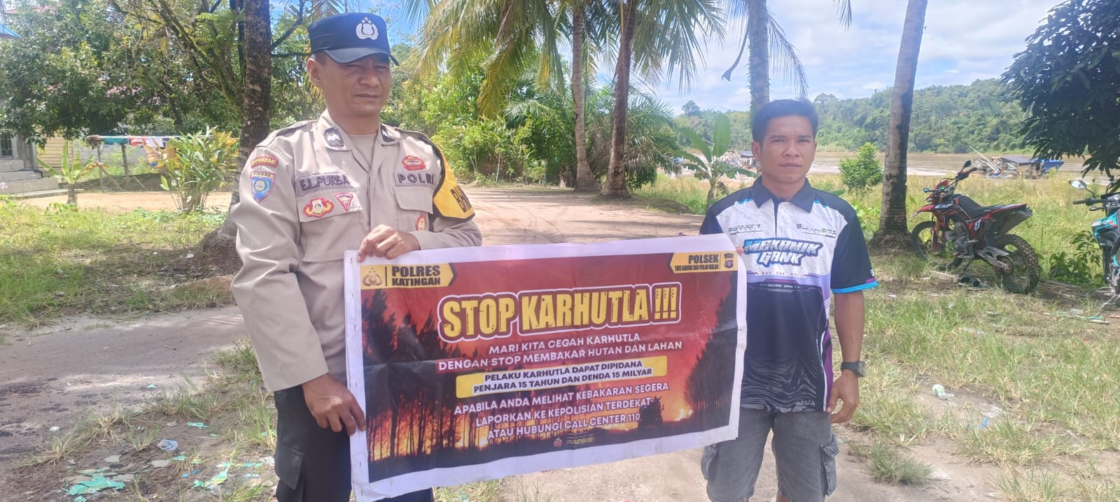 ‎Ciptakan lingkungan sehat Polsek Tws Garing dan Pulau Malan sosialisasi Stop Karhutla.