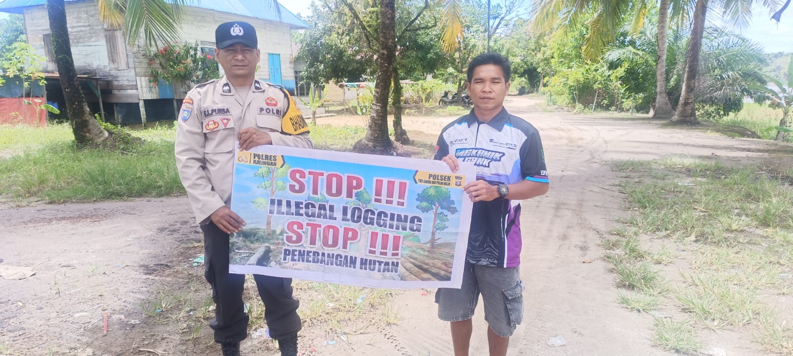 Polsek Tewang Sangalang Garing dan Pulau Malan Minta Warga Tidak Melakukan Aktivitas Ilegal Logging dan Ilegal Minning