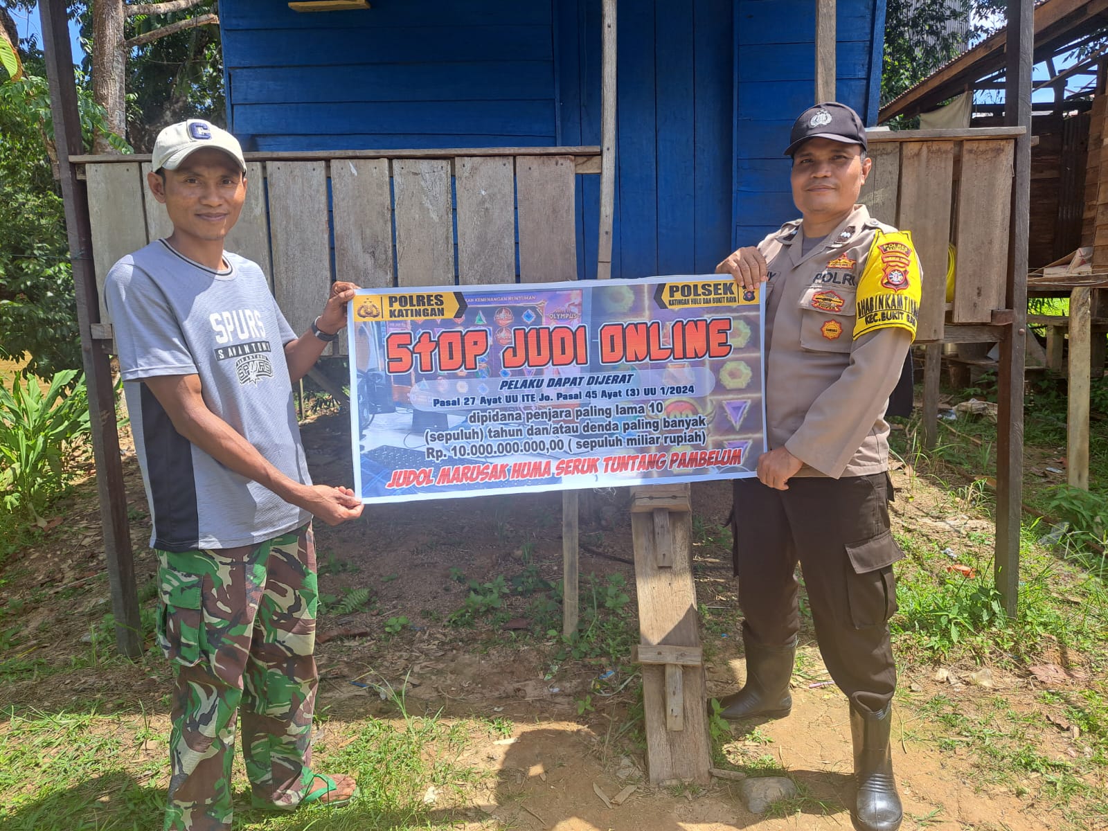Bhabinkamtibmas Polsek Katingan Hulu dan Bukit Raya Imbau Warga Jauhi Judi Online