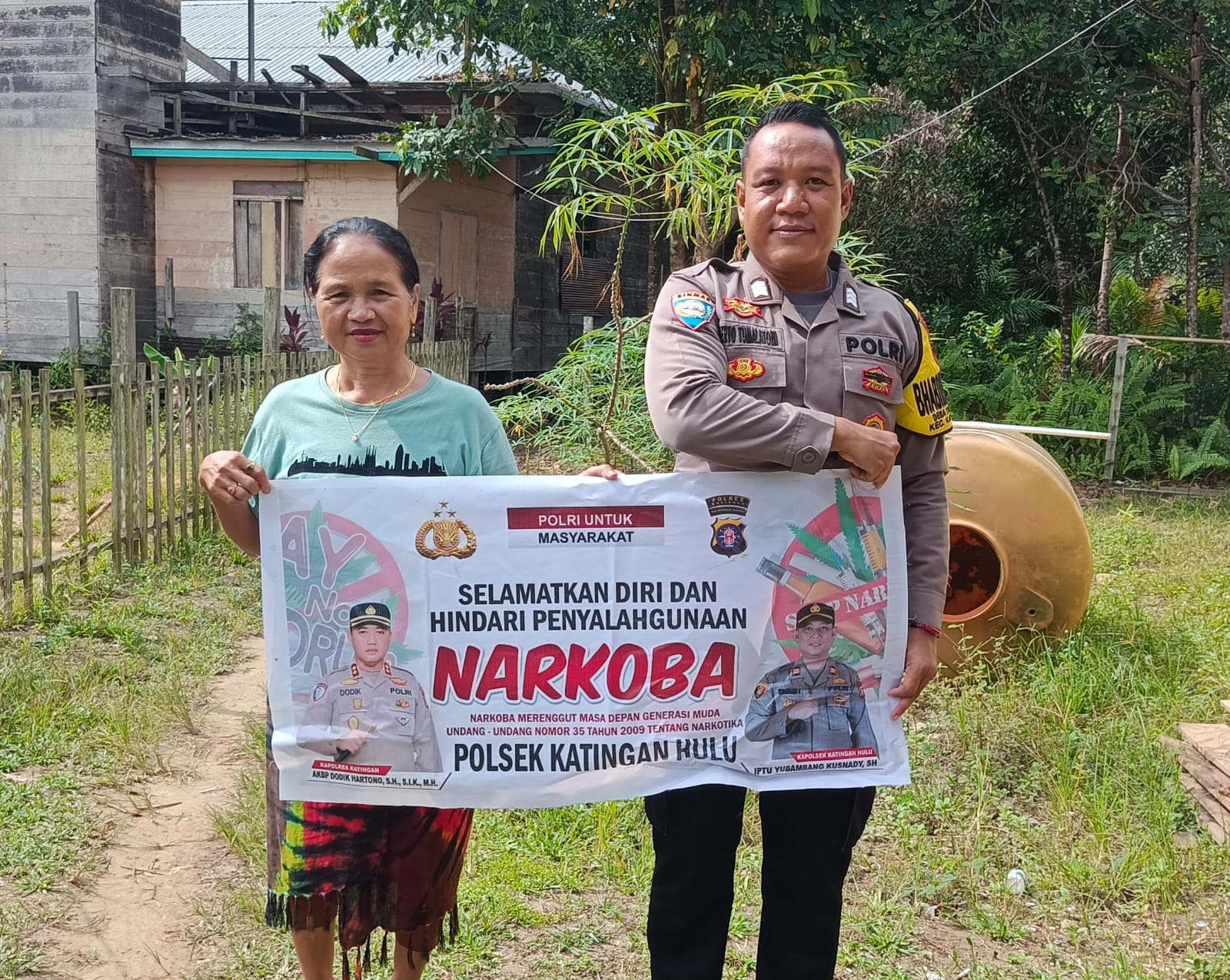 Bhabinkamtibmas Polsek Katingan Hulu Imbau Warga Jauhi Narkoba.