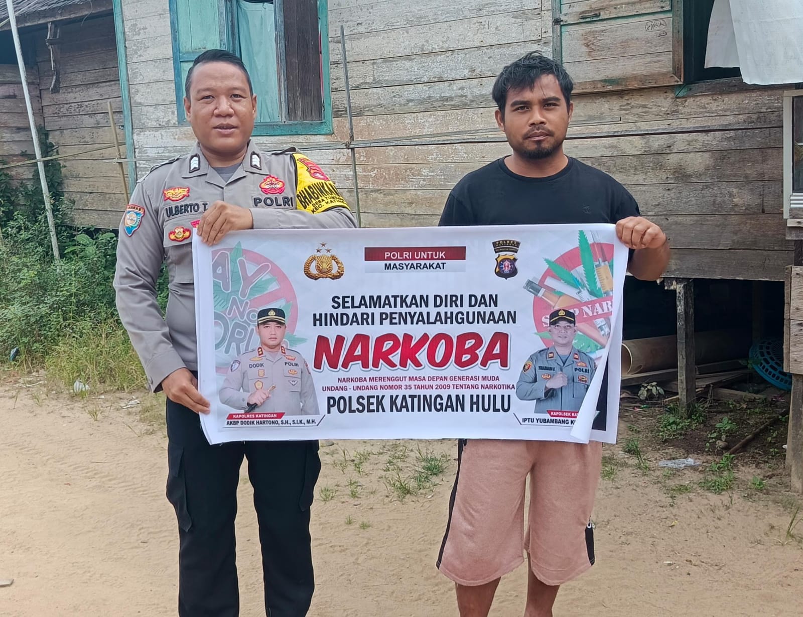 Bhabinkamtibmas Polsek Katingan Hulu Imbau Warga Jauhi Narkoba.