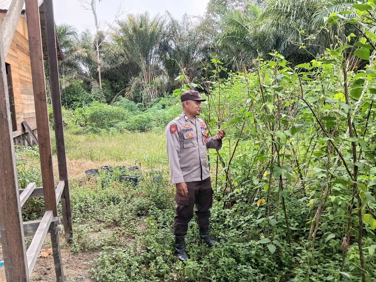 Personil Polsek Marikit Cek Lokasi Pemanfaatan Pekarangan Warga di Kec. Marikit, Kab. Katingan.