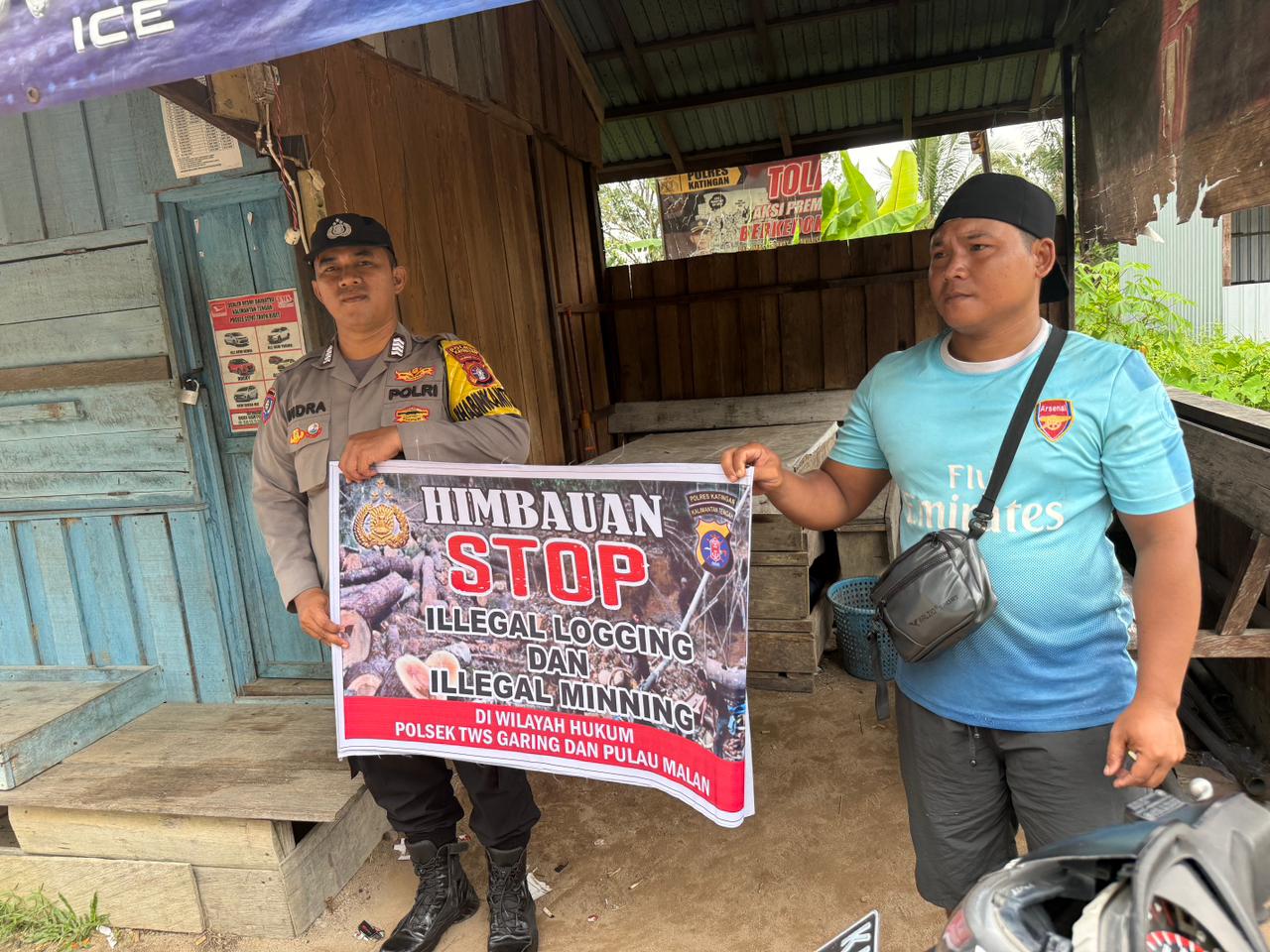 Polsek Tewang Sangalang Garing dan Pulau Malan Imbau Warga Tidak Melakukan Aktivitas Ilegal Logging dan Ilegal Minning
