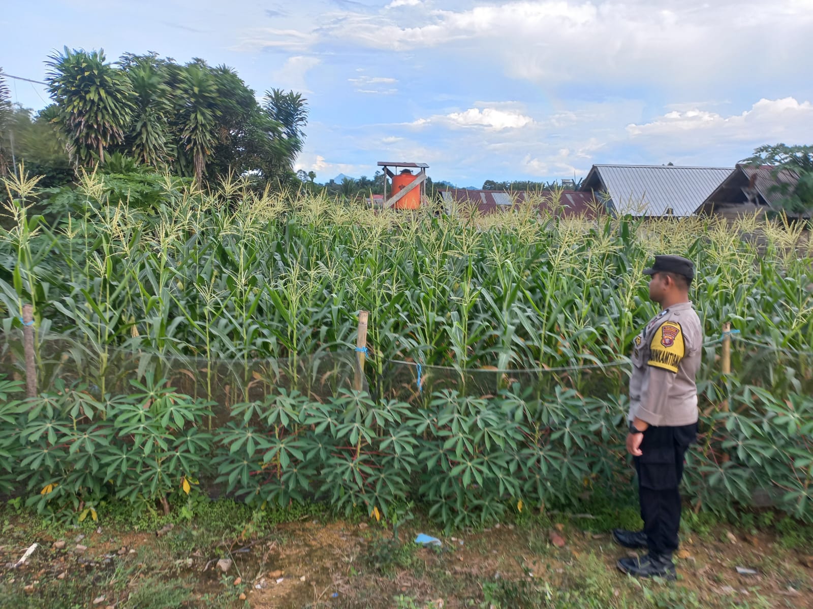 Ajak Warga Manfaatkan Pekarangan Produktif, Bhabinkamtibmas Dukung Ketahanan Pangan di Desa Toka