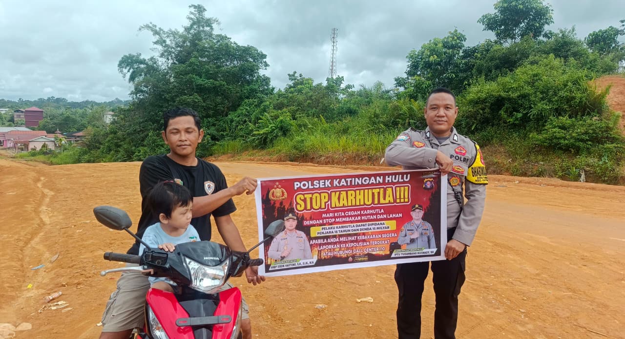 Polsek Katingan Hulu sosialisasi Stop Karhutla.