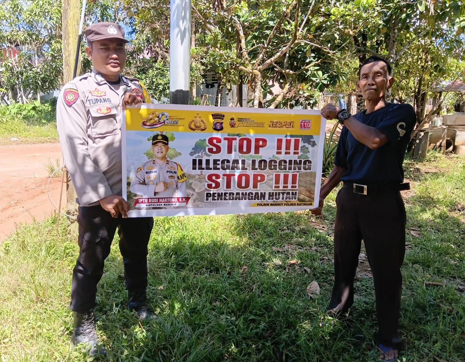 Cegah Perusakan Hutan, Polsek Marikit Sosialisasikan Larangan Illegal Logging di Tumbang Dakei
