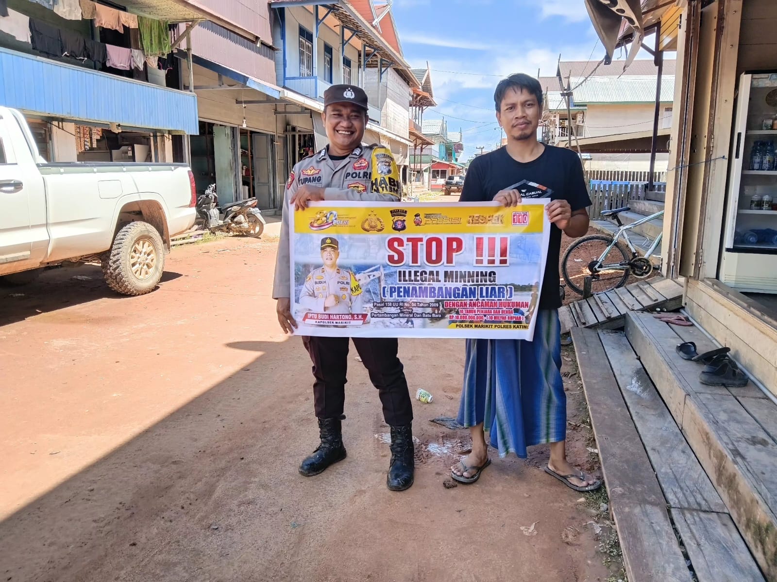 Dampak Tambang Ilegal Tak Bisa Diabaikan, Bhabinkamtibmas Polsek Marikit Bergerak Bangun Kesadaran Warga