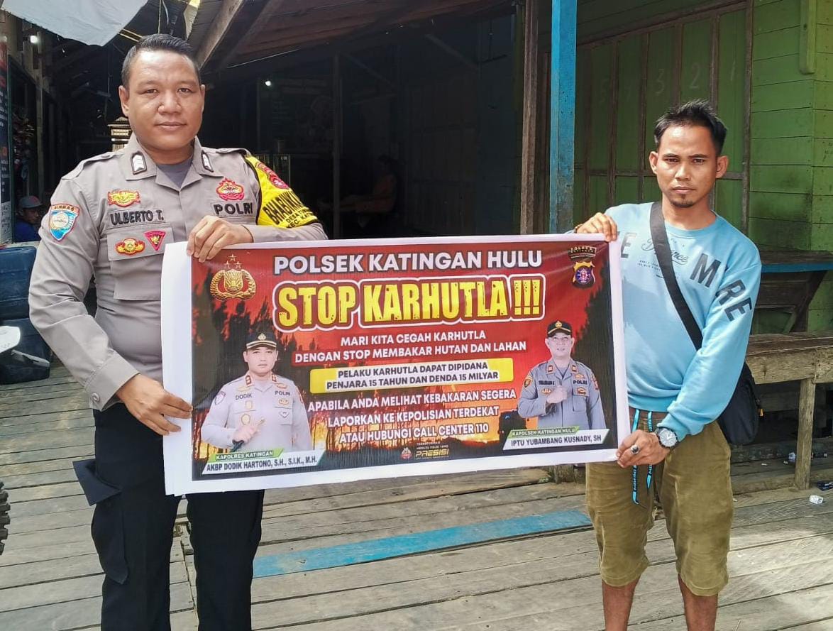 Polsek Katingan Hulu sosialisasi Stop Karhutla.