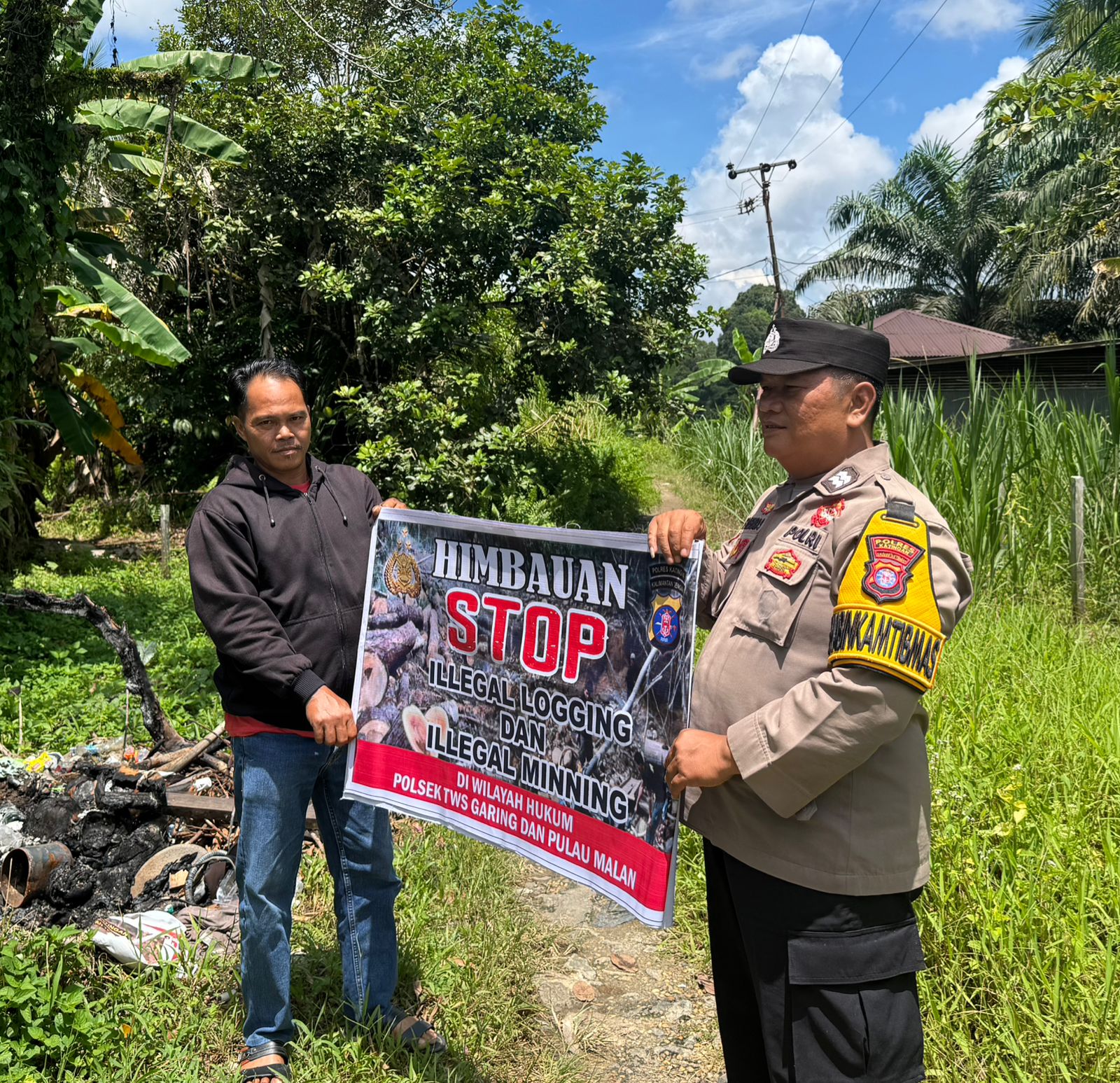 Polsek Tws Garing dan Pulau Malan rutin sosialisasi larangan ilegal Logging dan Meaning.