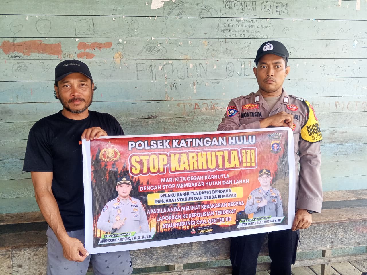 ‎Upaya Pencegahan Kebakaran Hutan dan Lahan di Kecamatan Katingan Hulu, Bhabinkamtibmas sosialisasi kepada masyarakat.
