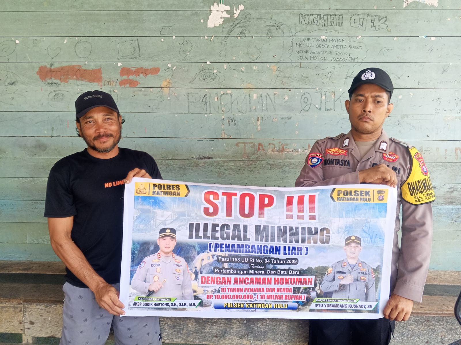 ‎Upaya pencegahan Penambangan Emas Tanpa Ijin (PETI) di Kecamatan Katingan Hulu, Bhabinkamtibmas sosialisasi kepada masyarakat.