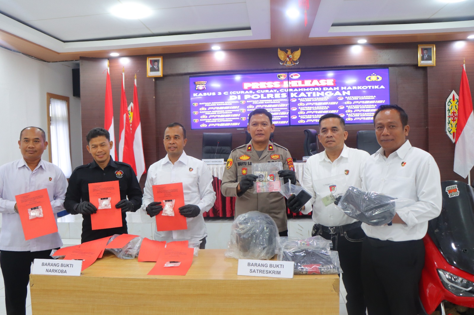 Wakapolres Katingan Rilis Pengungkapan Kasus 3C dan Narkotika Tahun 2026