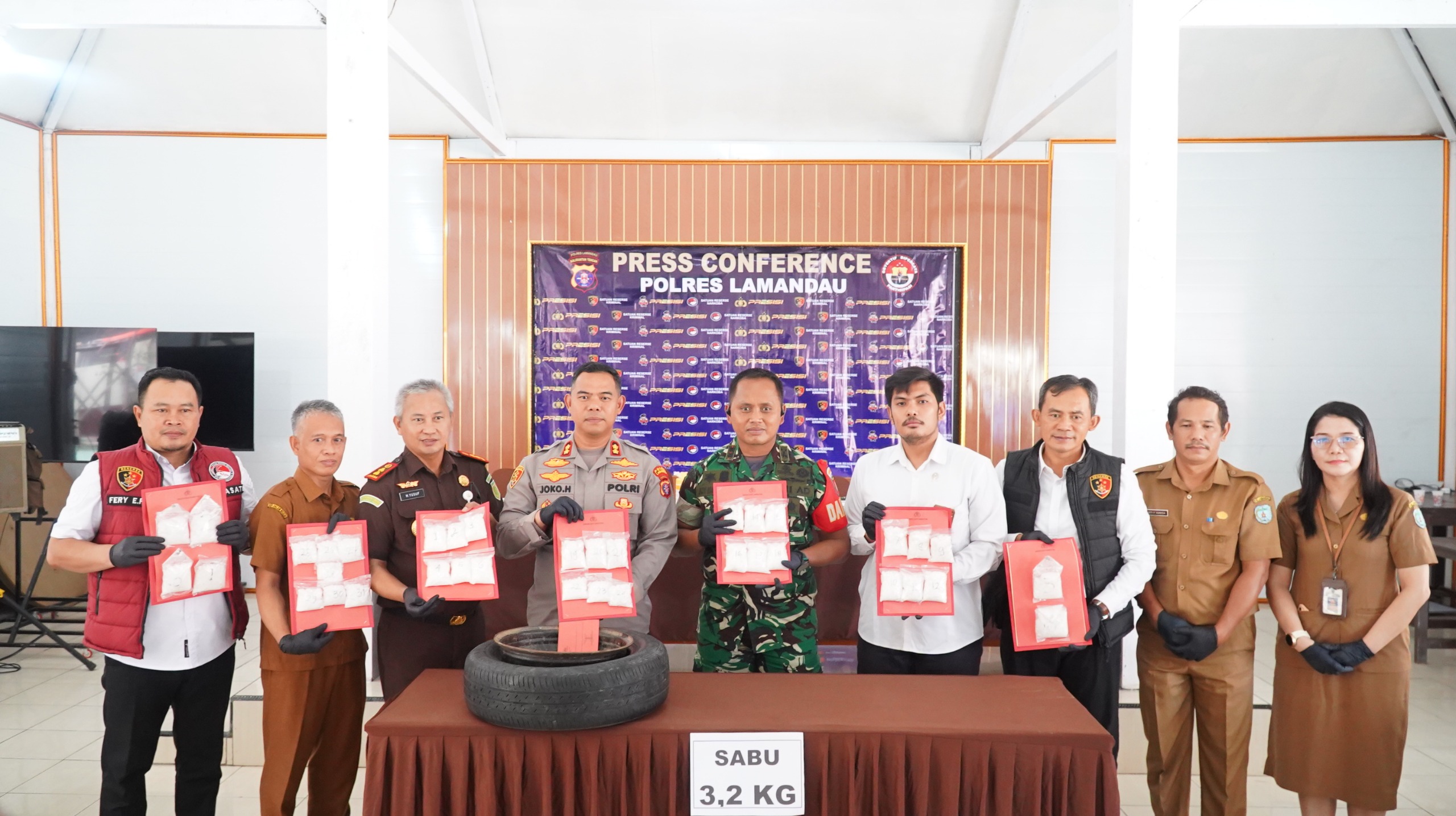 Polres Lamandau Ungkap Kasus Narkotika dan Musnahkan Barang Bukti Sabu Seberat 3,1 Kilogram