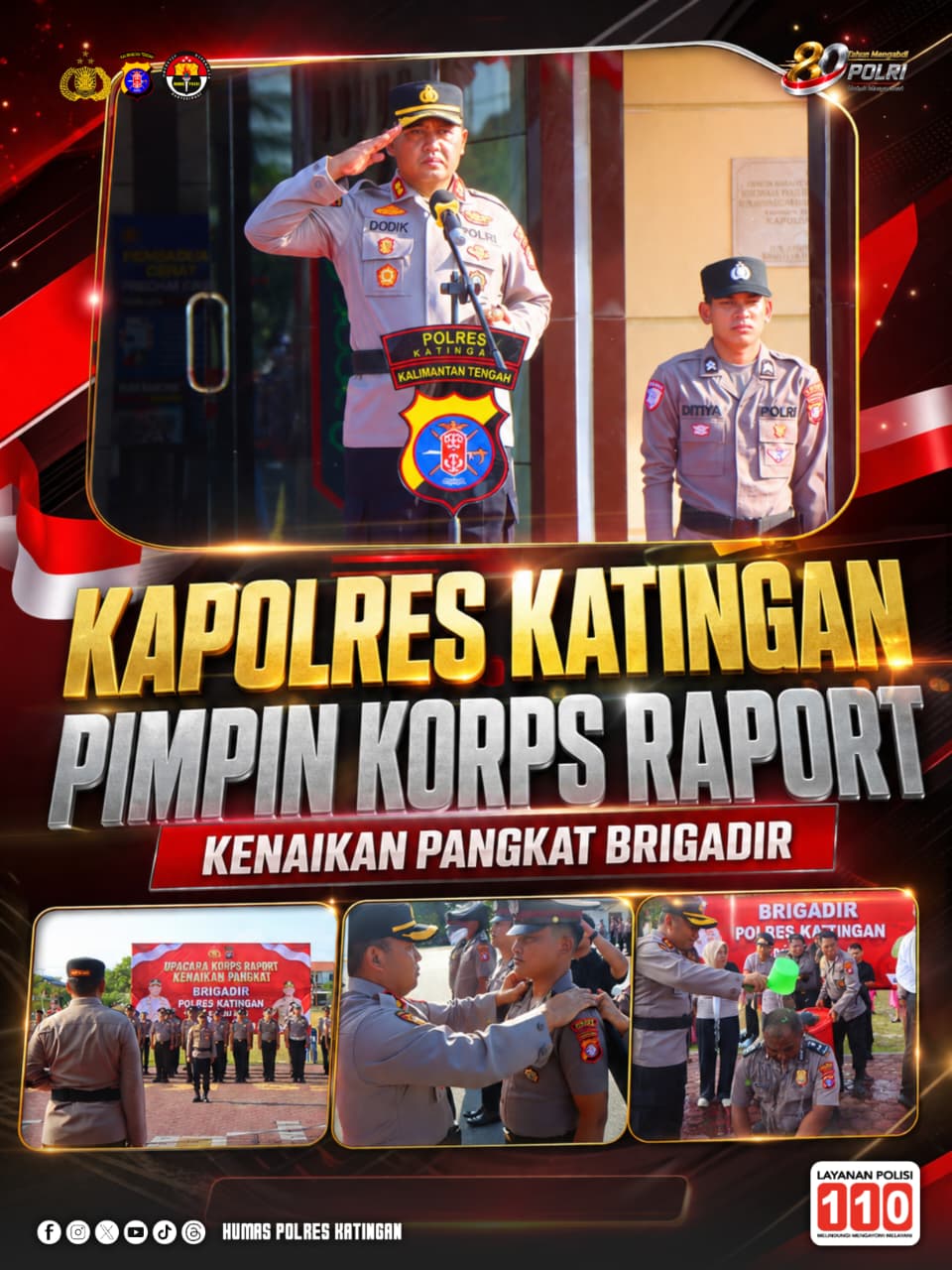 Kapolres Katingan Pimpin Korps Raport Kenaikan Pangkat Brigadir