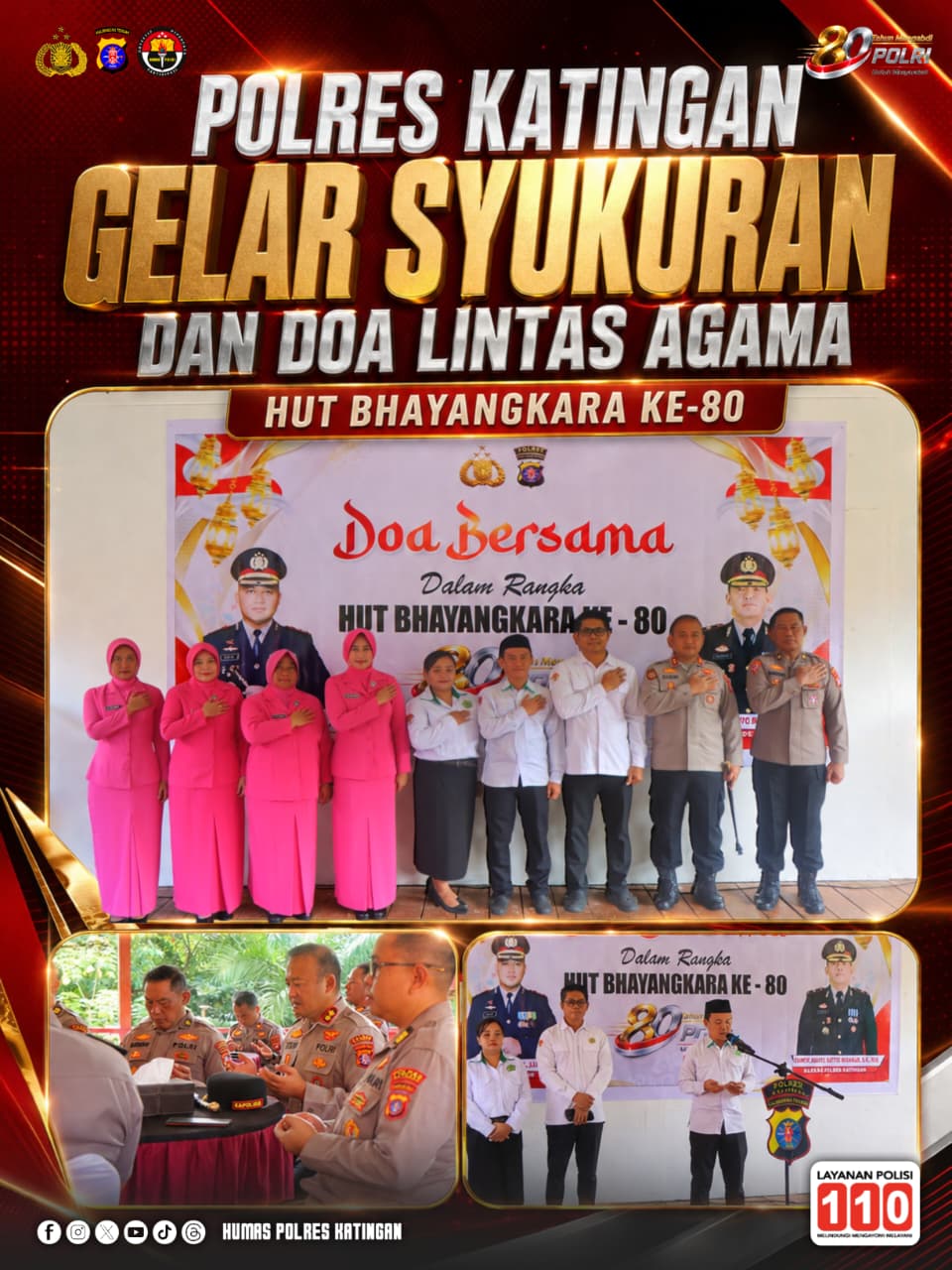 Polres Katingan Gelar Syukuran dan Doa Lintas Agama HUT Bhayangkara ke-80