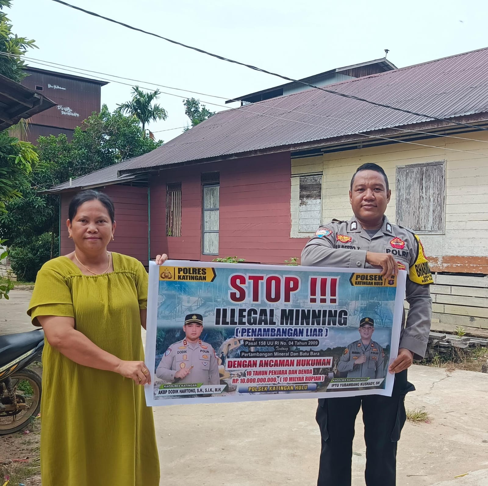 Upaya pencegahan Penambangan Emas Tanpa Ijin (PETI) di Kecamatan Katingan Hulu dan Bukit Raya, Bhabinkamtibmas sosialisasi kepada masyarakat.