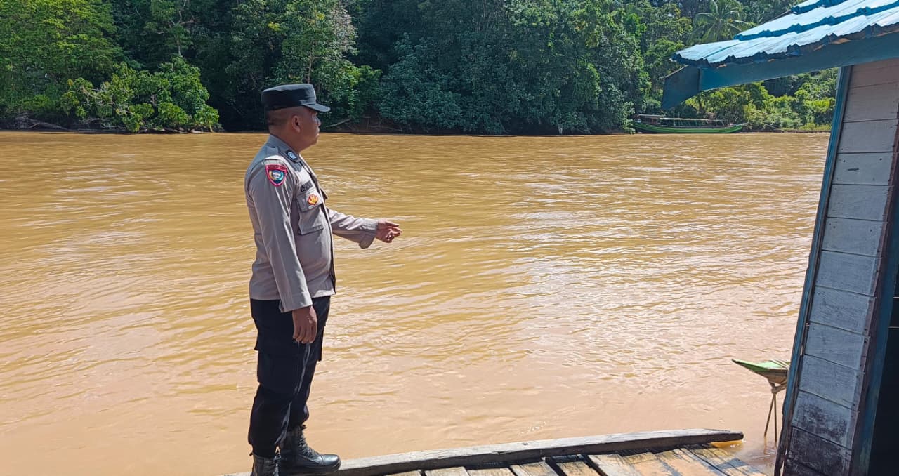 Debit Air terpantau sudah mulai turun, Polsek Katingan Hulu dan Bukit Raya Imbau Warga agar tetap waspada.