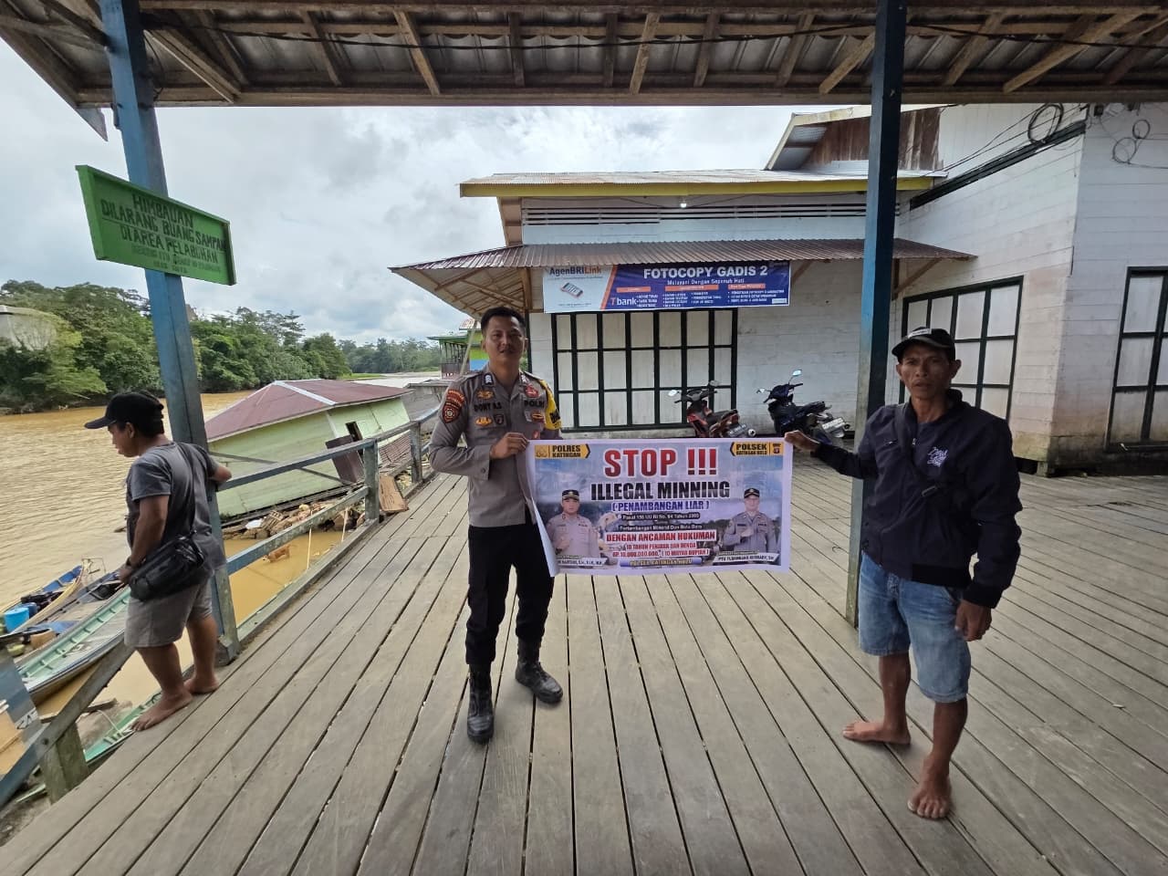 Bhabinkamtibmas Kec. Katingan Hulu dan Bukit Raya Sosialisasi tentang larangan Ilegal Mining.