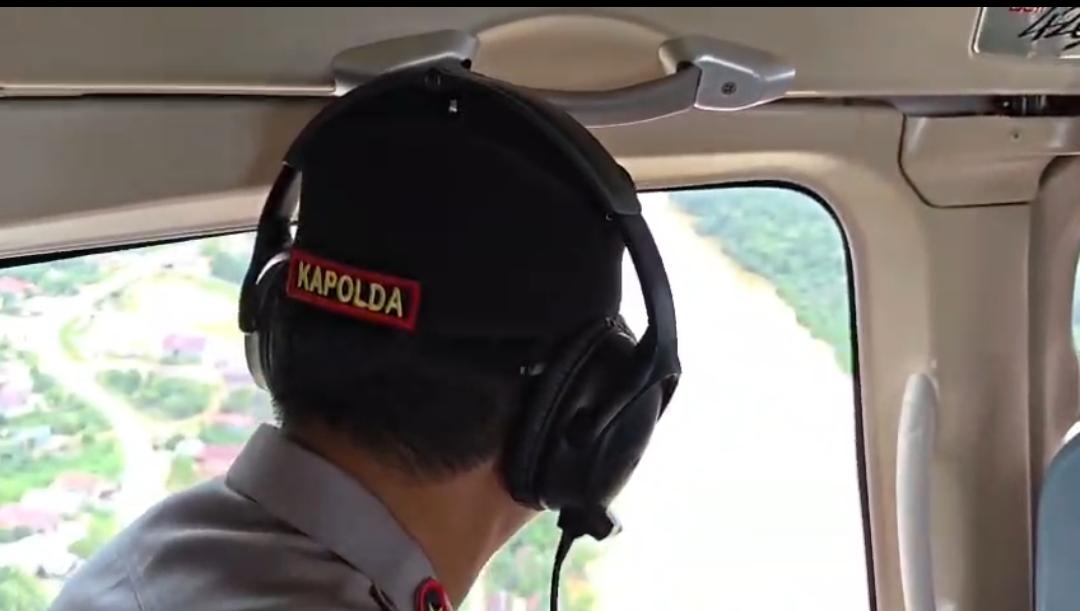 Kapolda Kalteng Patroli Udara Bantu Cari Dua Personel Polri yang Hilang