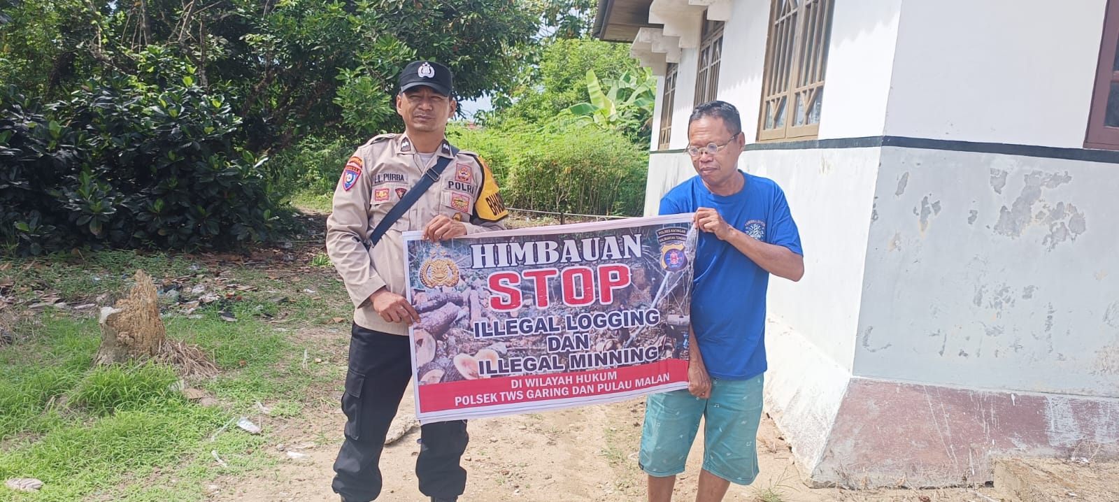 Polsek Tewang Sangalang Garing dan Pulau Malan Minta Warga Tidak Melakukan Aktivitas Ilegal Logging dan Ilegal Minning