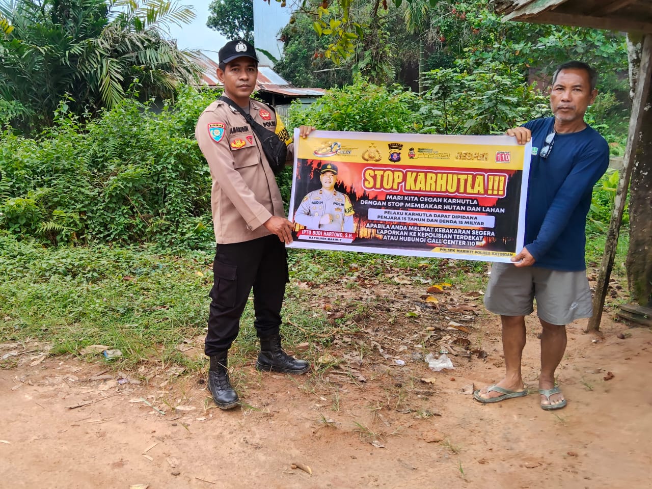 Polsek Marikit Hadir di Tengah Warga, Bhabinkamtibmas Tegaskan Kepada Warga: Karhutla Musuh Bersama