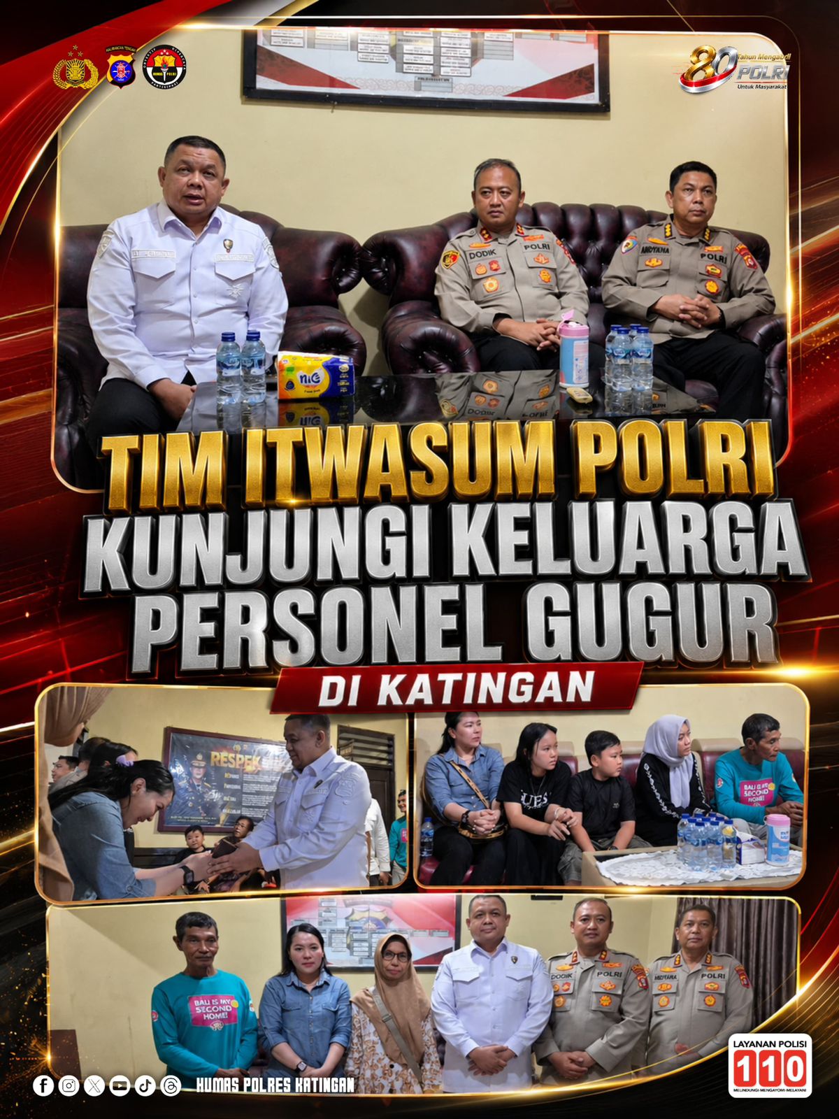 Tim Itwasum Polri Kunjungi Keluarga Personel Gugur di Katingan