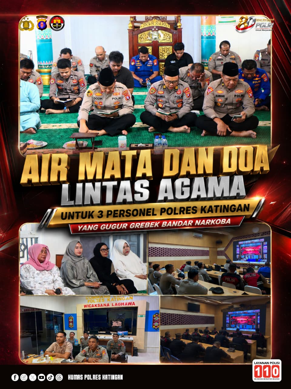 Air Mata dan Doa Lintas Agama untuk 3 Personel Polres Katingan yang Gugur Grebek Bandar Narkoba