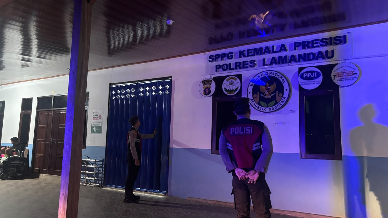 Patroli Harkamtibmas Malam Hari, Sat Samapta Polres Lamandau Sambangi Sejumlah Titik Vital