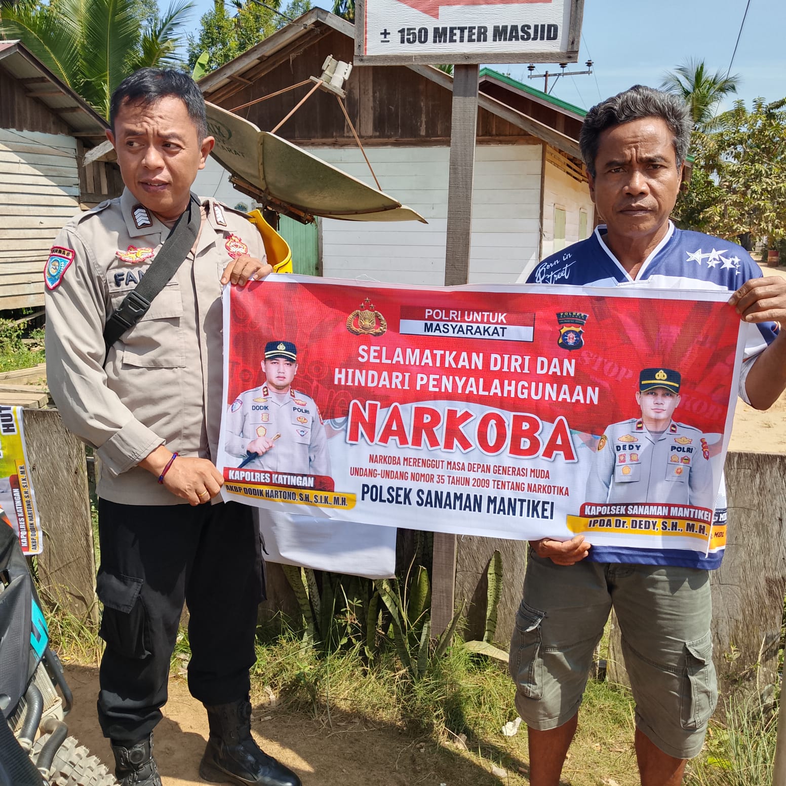 Bhabinkamtibmas Desa Rantau Bangkiang Sosialisasi Bahaya penyalahgunaan Narkoba.