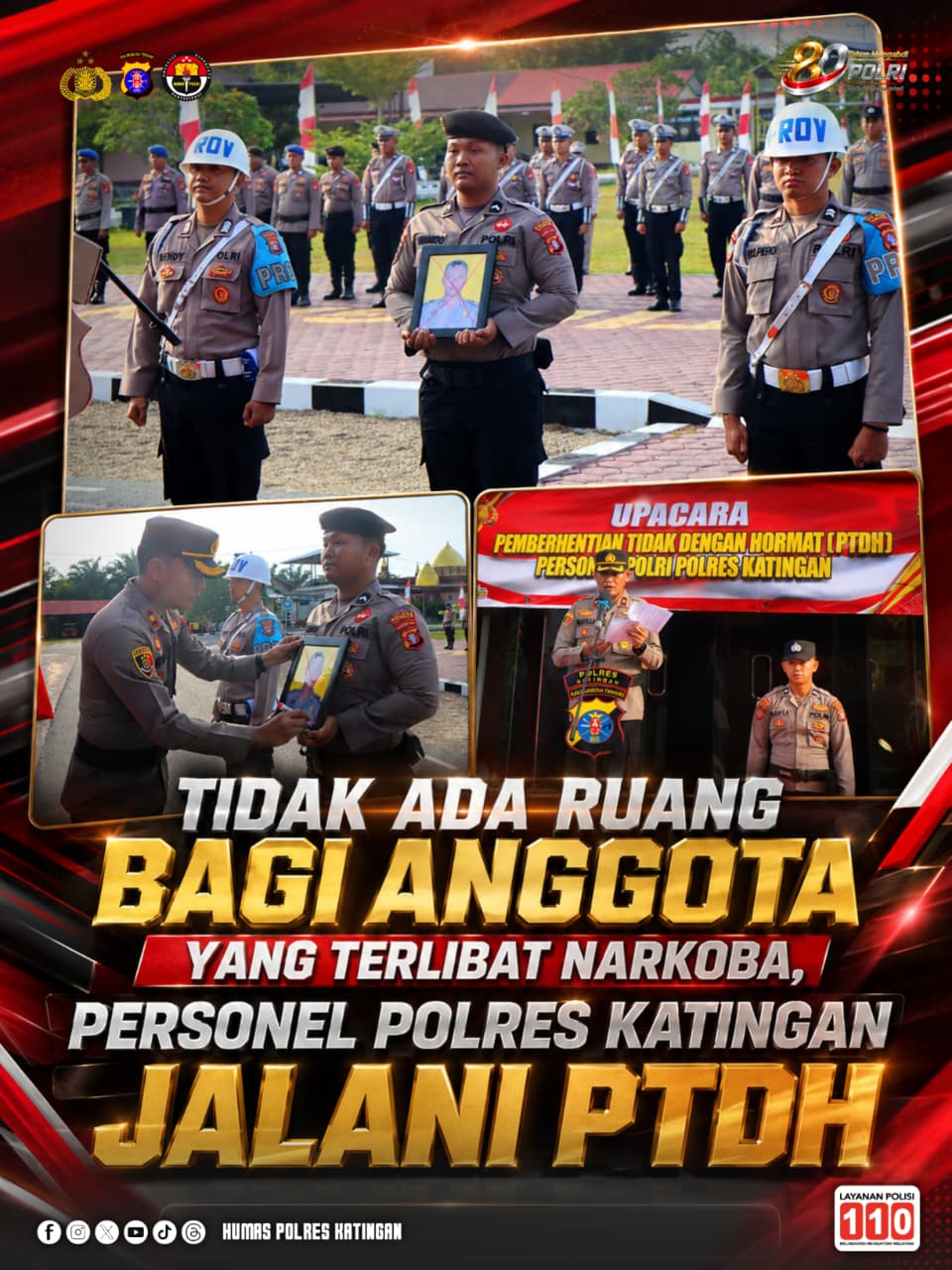 Tidak Ada Ruang bagi Anggota yang Terlibat Narkoba, Personel Polres Katingan Jalani PTDH