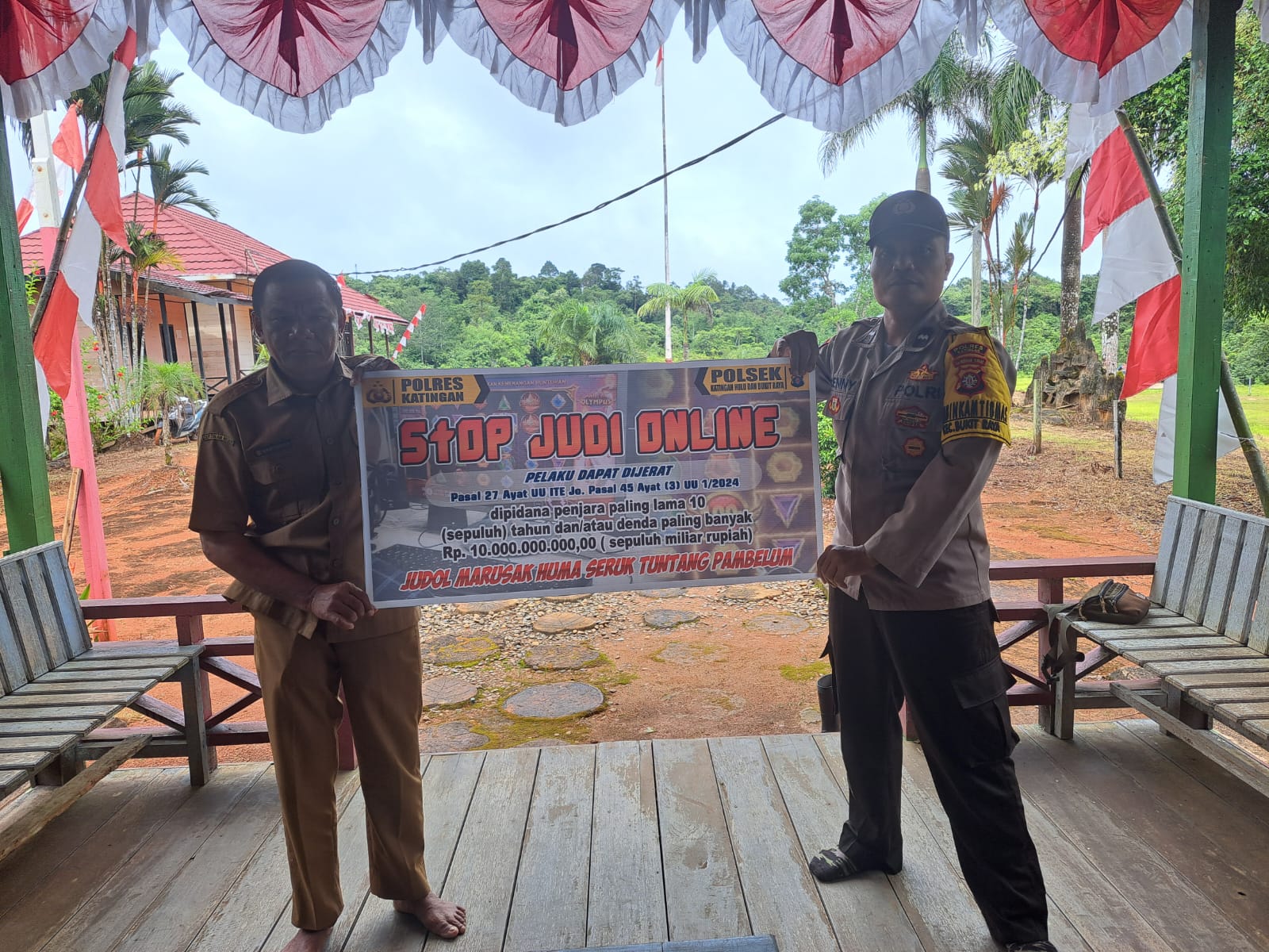 Bhabinkamtibmas Polsek Katingan Hulu dan Bukit Raya Imbau Warga Jauhi Judi Online
