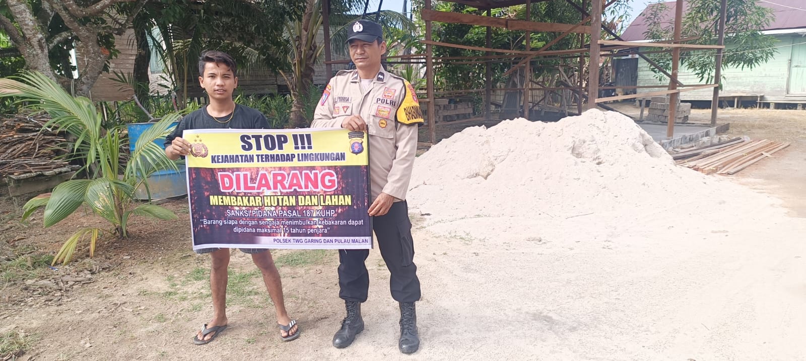 Polsek Tewang Sangalang Garing dan Pulau Malan Imbau Warga Tidak Membuka Lahan Dengan Membakar