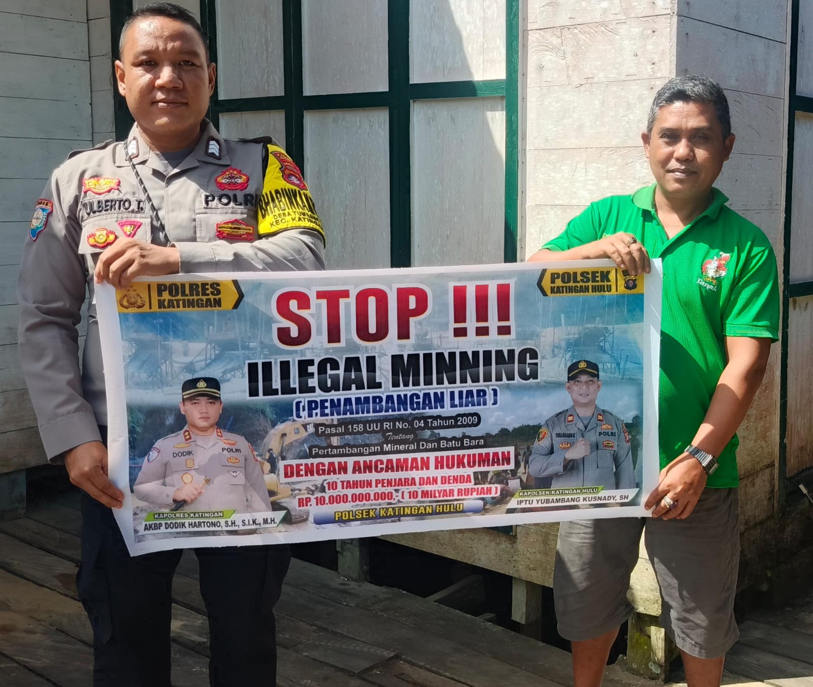 Upaya pencegahan Penambangan Emas Tanpa Ijin (PETI) di Kecamatan Katingan Hulu dan Bukit Raya, Bhabinkamtibmas sosialisasi kepada masyarakat.