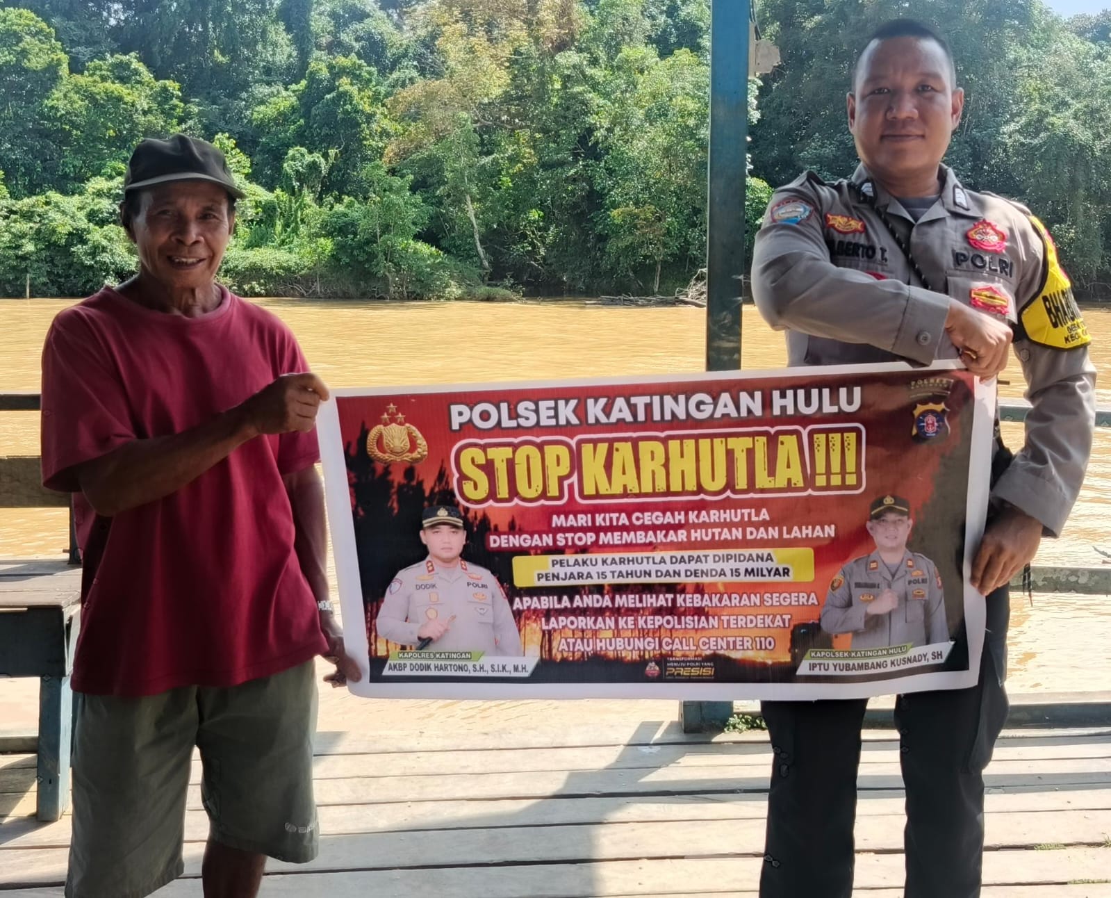 Polsek Katingan Hulu sosialisasi Stop Karhutla.