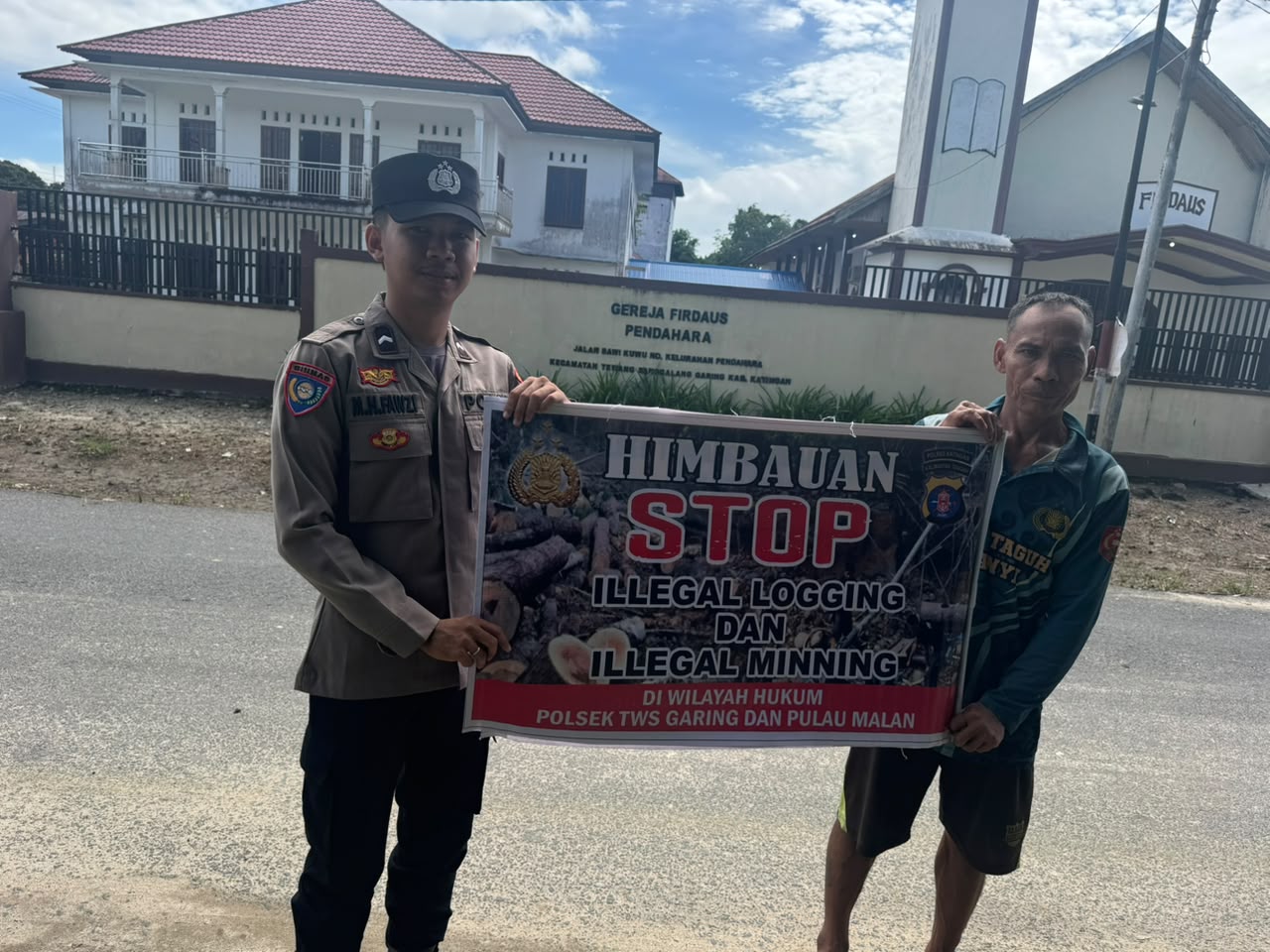 Polsek Tws Garing dan Pulau Malan rutin sosialisasi larangan ilegal Logging dan Meaning.