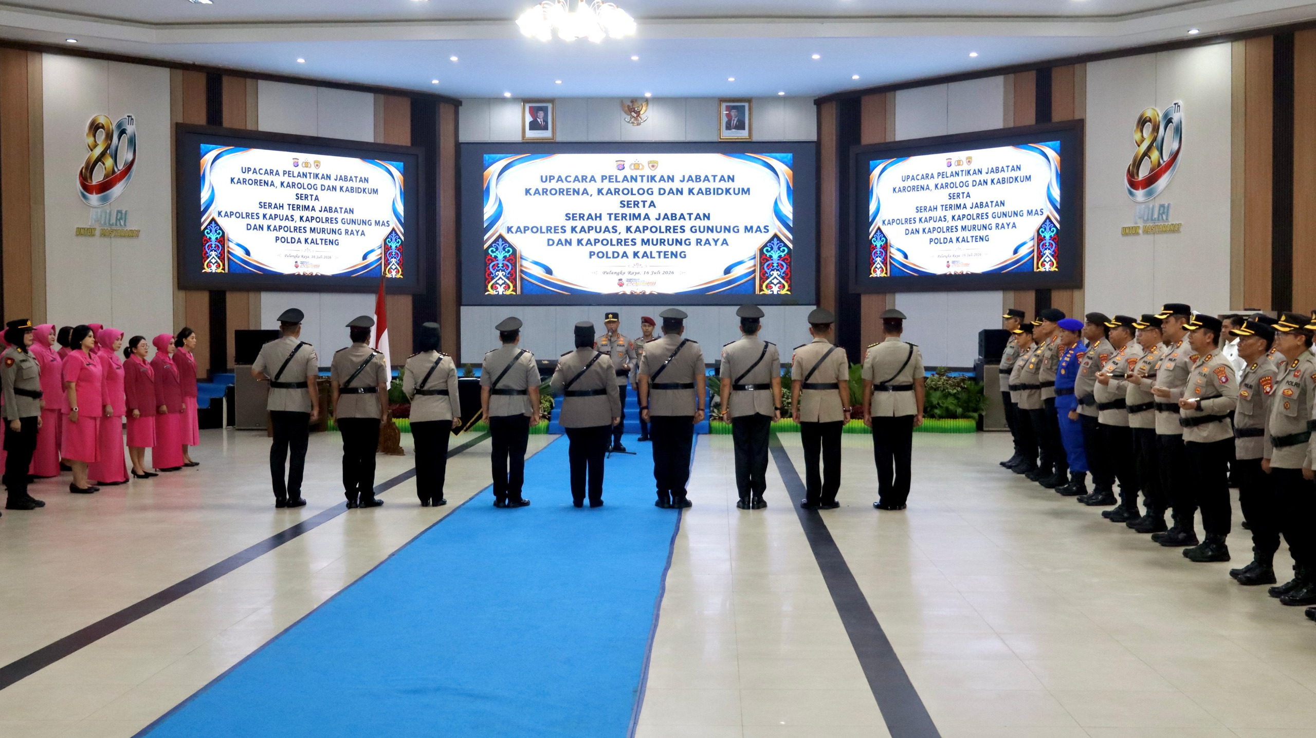 Sertijab Dipimpin Kapolda Kalteng, Karorena, Karo Logistik, dan Kabidkum serta 3 Kapolres Resmi Berganti