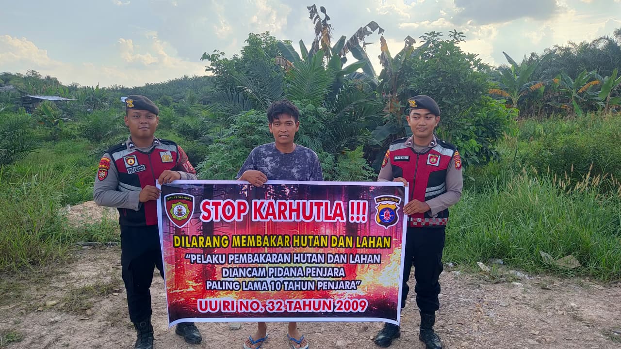 Sat Samapta Polres Lamandau Turun Langsung ke Masyarakat, Gencarkan Imbauan Cegah Karhutla