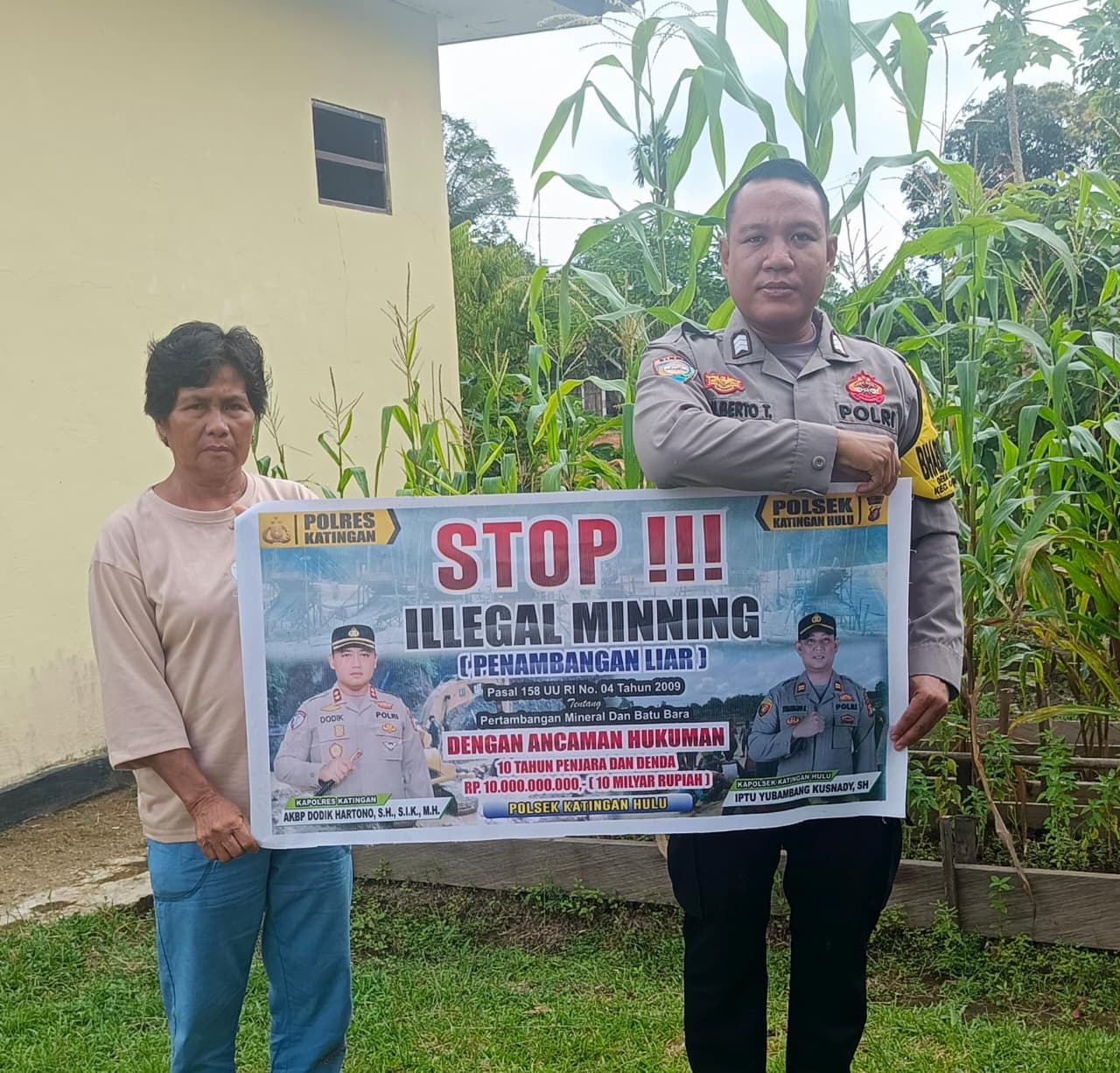 Upaya pencegahan Penambangan Emas Tanpa Ijin (PETI) di Kecamatan Katingan Hulu dan Bukit Raya, Bhabinkamtibmas sosialisasi kepada masyarakat.