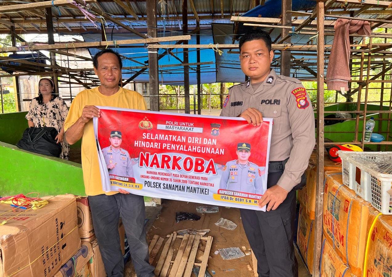 Bhabinkamtibmas Desa Tumbang Baraoi Sosialisasi Bahaya penyalahgunaan Narkoba.