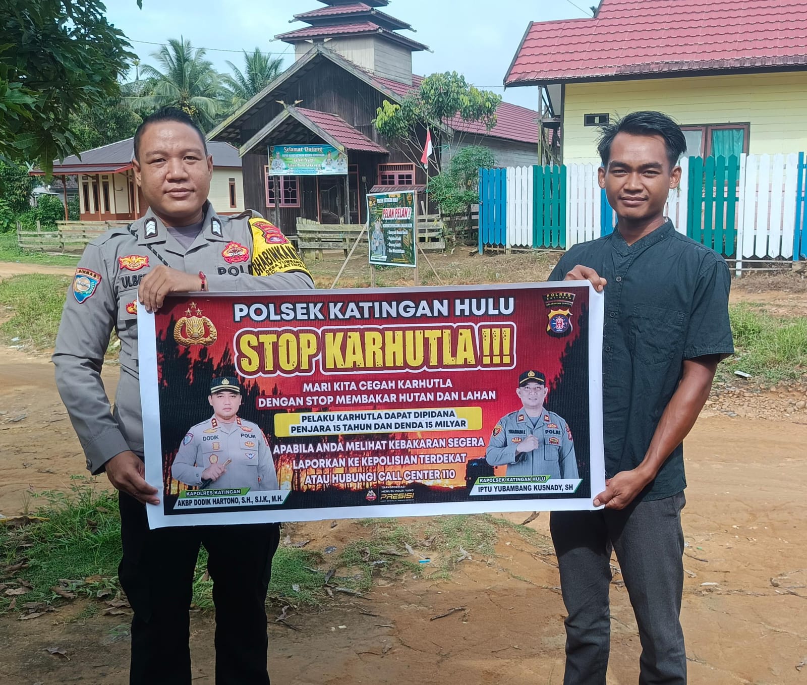 ‎Polsek Katingan Hulu sosialisasi Stop Karhutla.