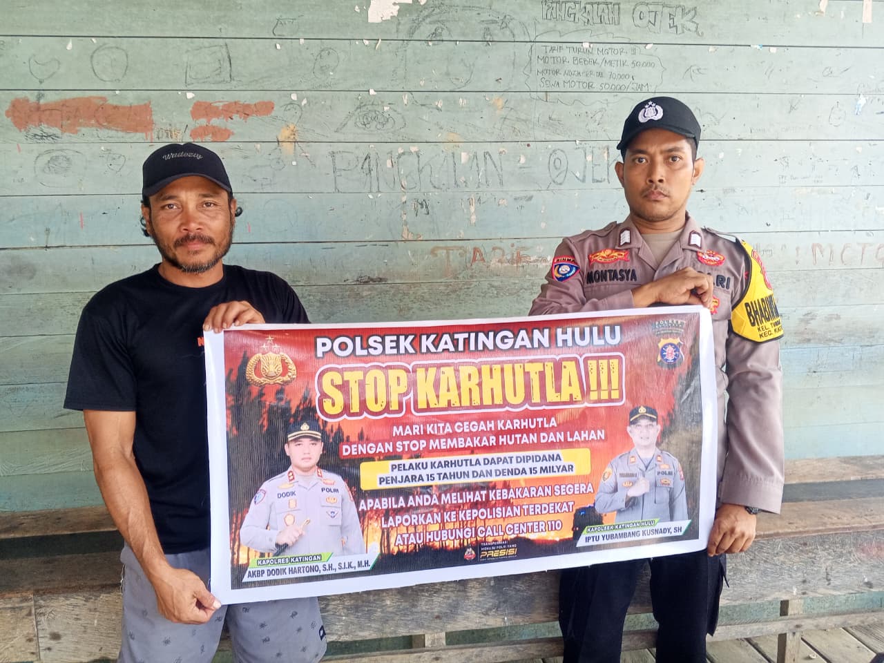 Upaya Pencegahan Kebakaran Hutan dan Lahan di Kecamatan Katingan Hulu, Bhabinkamtibmas sosialisasi kepada masyarakat.