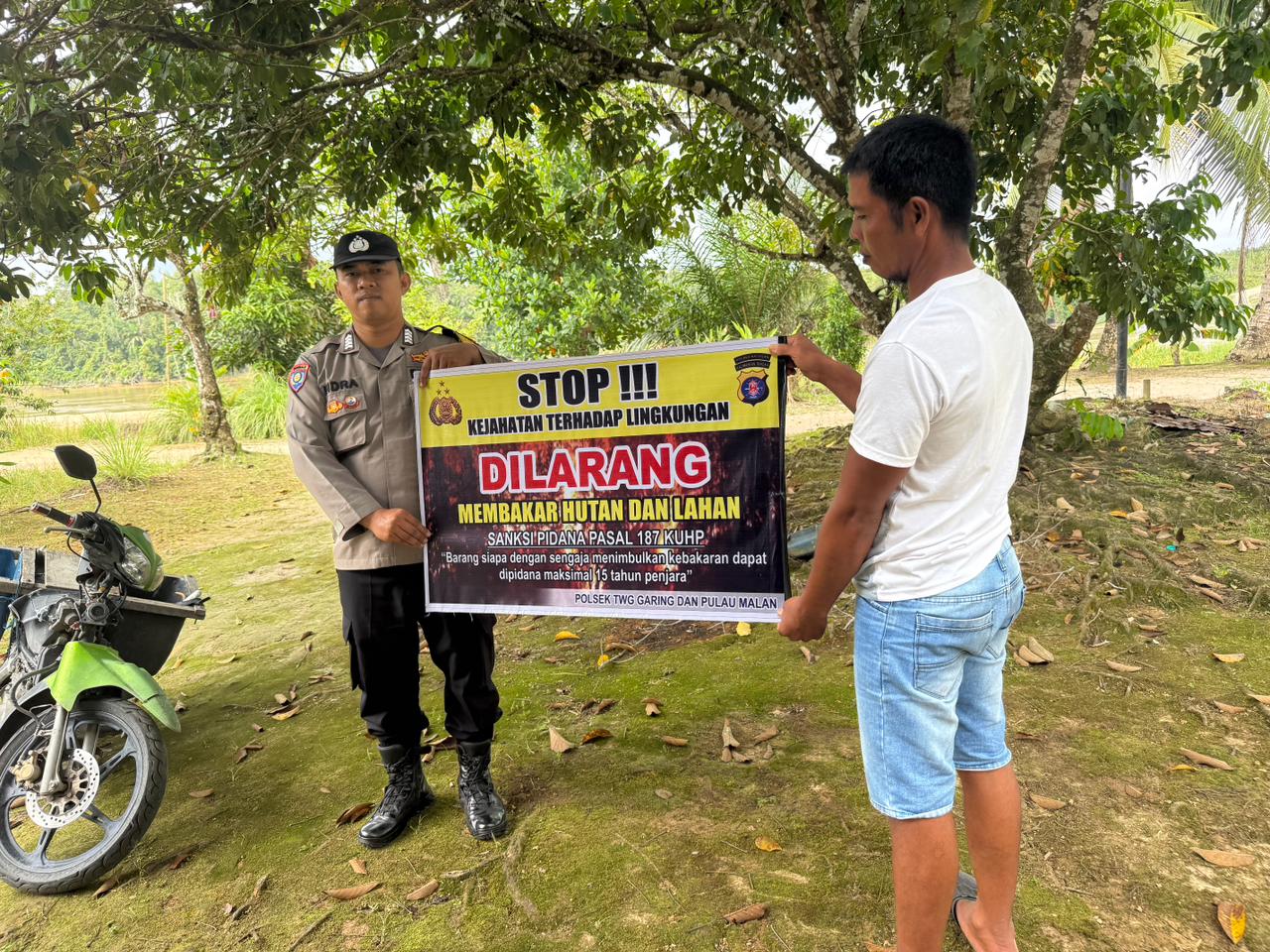 Polsek Tewang Sangalang Garing dan Pulau Malan Imbau Warga Tidak Membuka Lahan Dengan Membakar