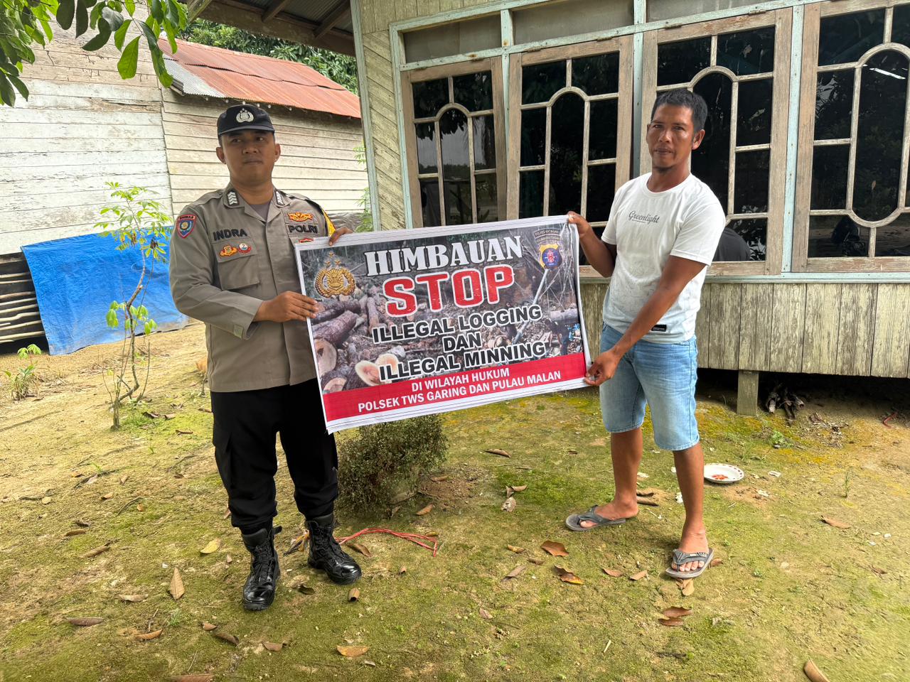 Polsek Tewang Sangalang Garing dan Pulau Malan Imbau Warga Tidak Melakukan Aktivitas Ilegal Logging dan Ilegal Minning