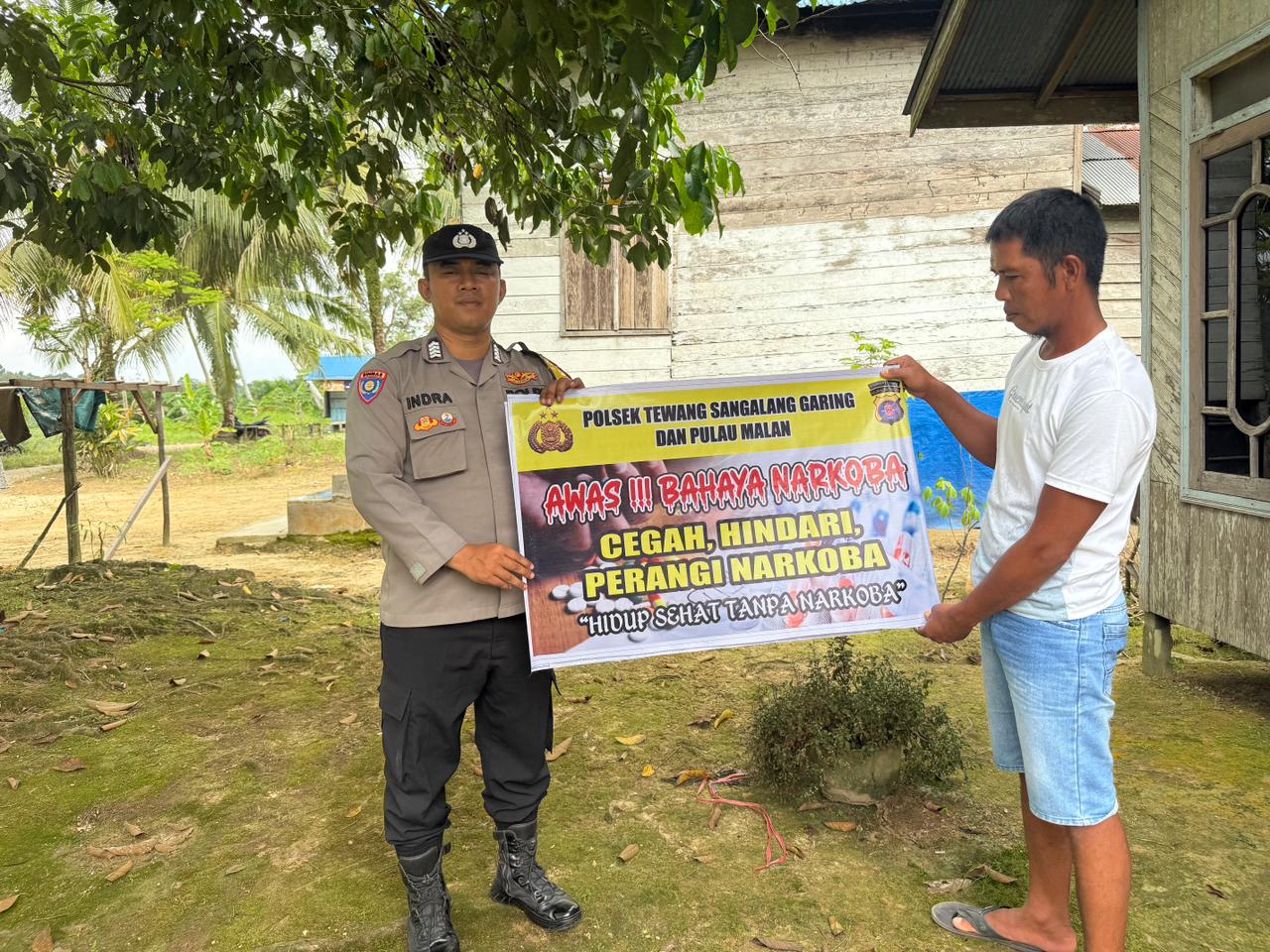 Polsek Tewang Sangalang Garing dan Pulau Malan Imbau Warga Tidak Terjerumus Penyalahgunaan Narkoba
