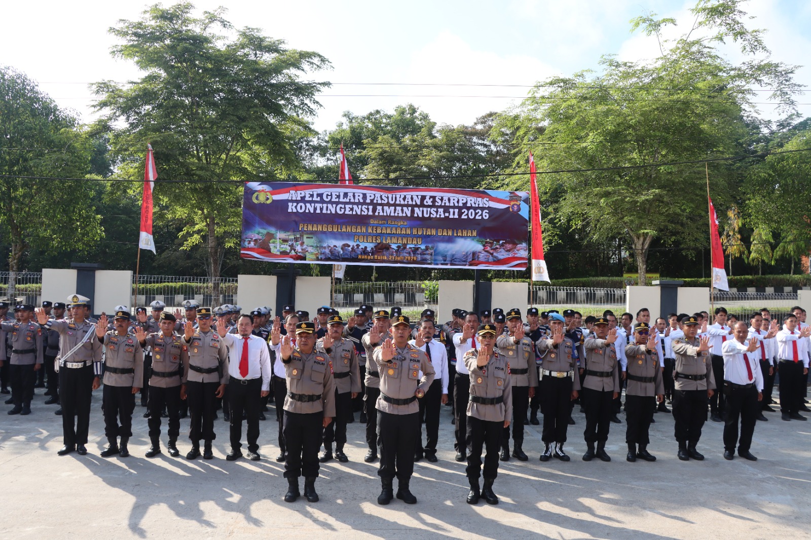 Polres Lamandau Laksanakan Apel Gelar Pasukan, Pastikan Kesiapsiagaan Personel dan Sarana Pendukung