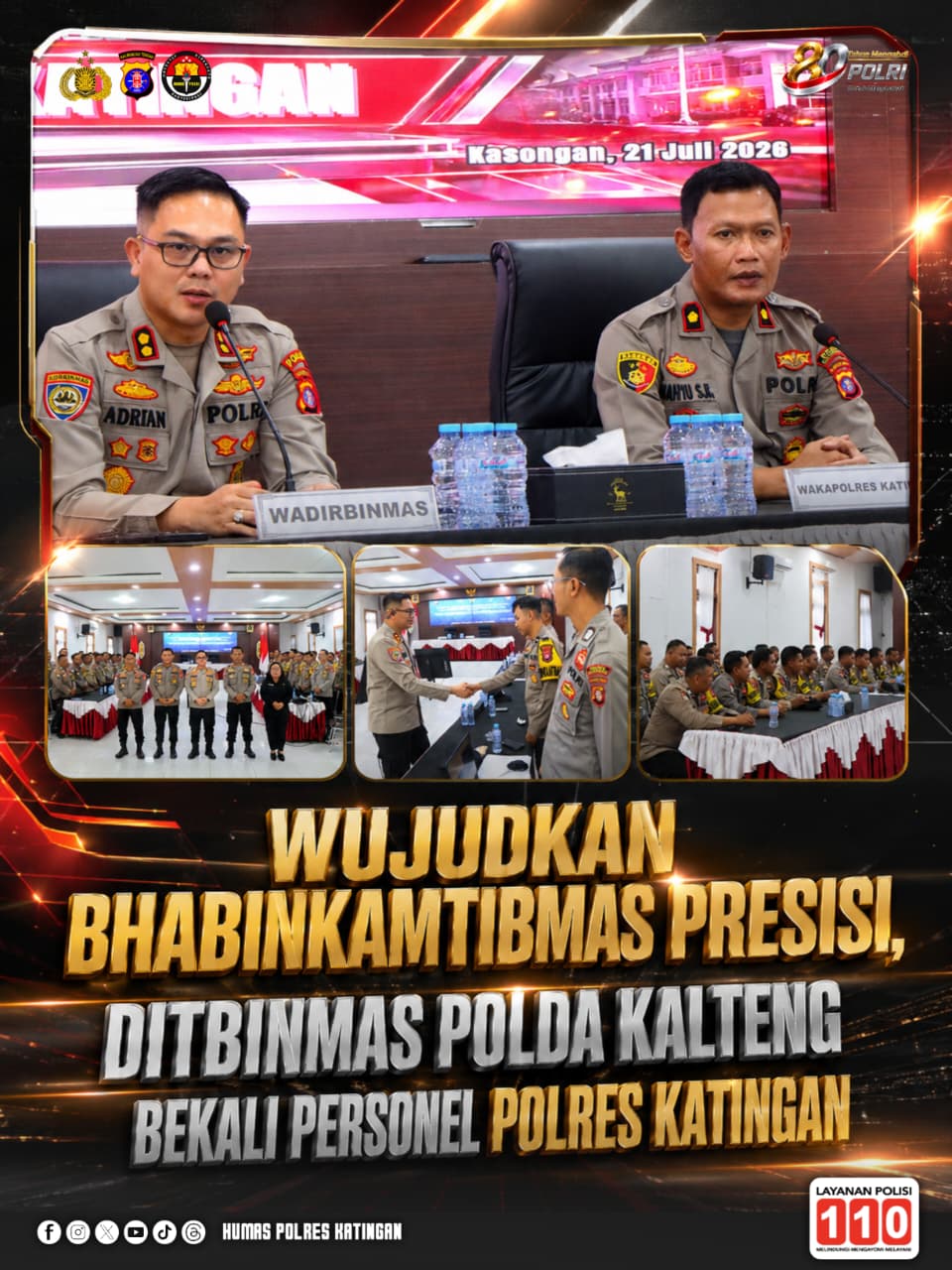Wujudkan Bhabinkamtibmas Presisi, Ditbinmas Polda Kalteng Bekali Personel Polres Katingan