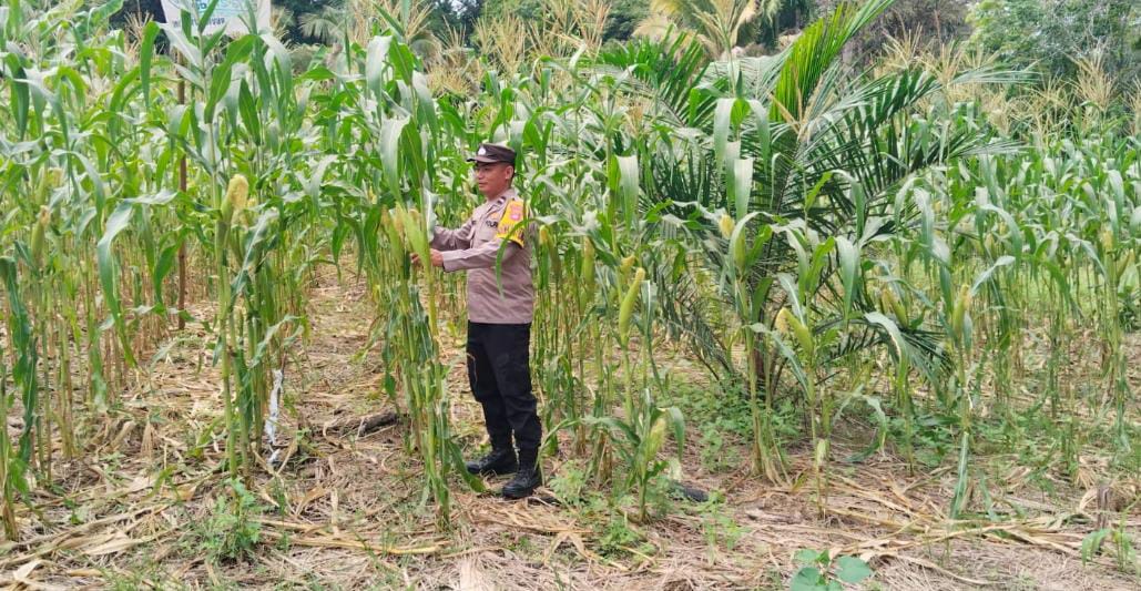 Personel Polsek Tewang Sangalang Garing dan Pulau Malan melaksanakan pengecekan lokasi pemanfaatan lahan pekarangan warga Binaannya